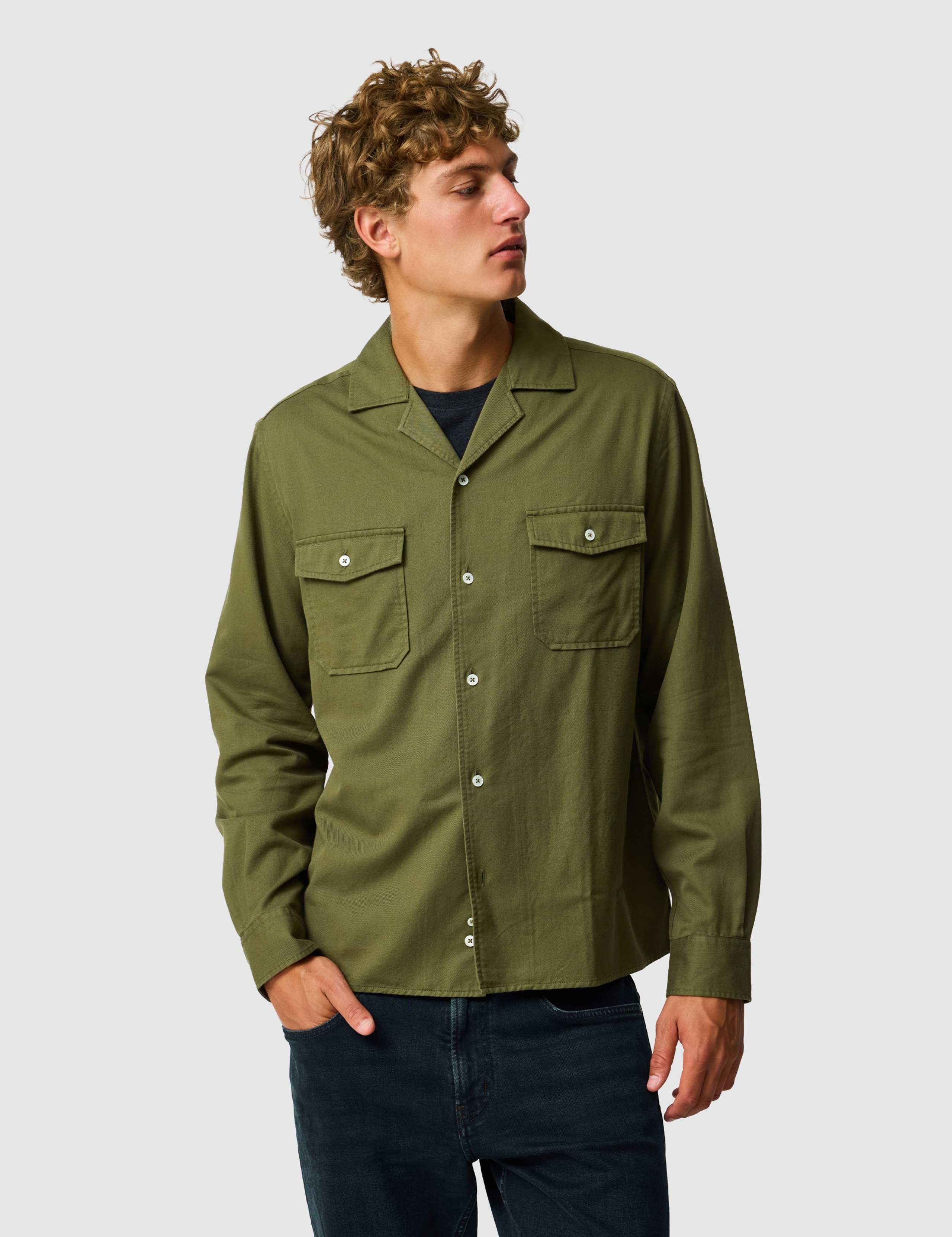 Salt Lake Cotton Blend Twill Overshirt