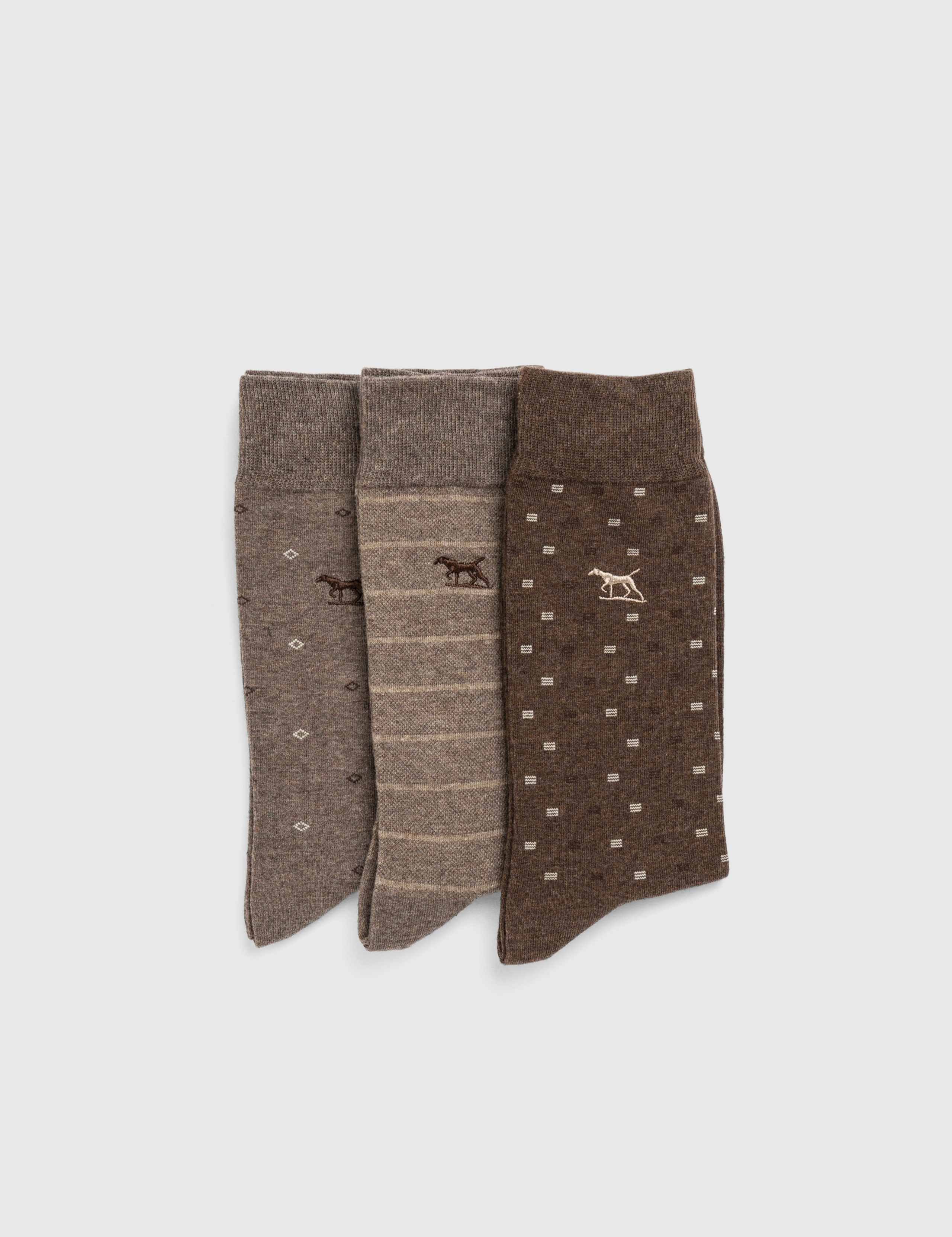 3 Pack Patterned Cotton Rich Socks