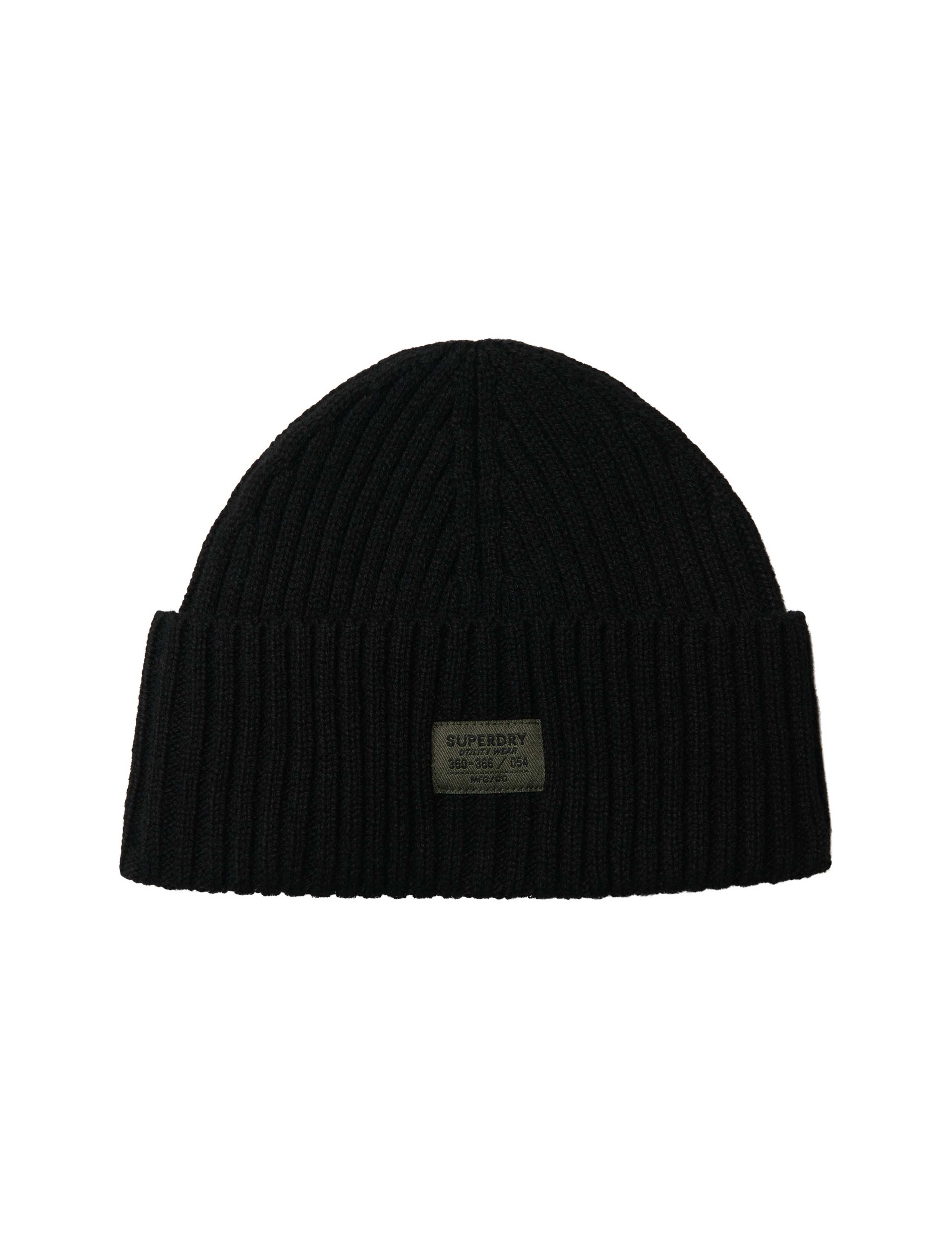 Wool Blend Ribbed Beanie Hat