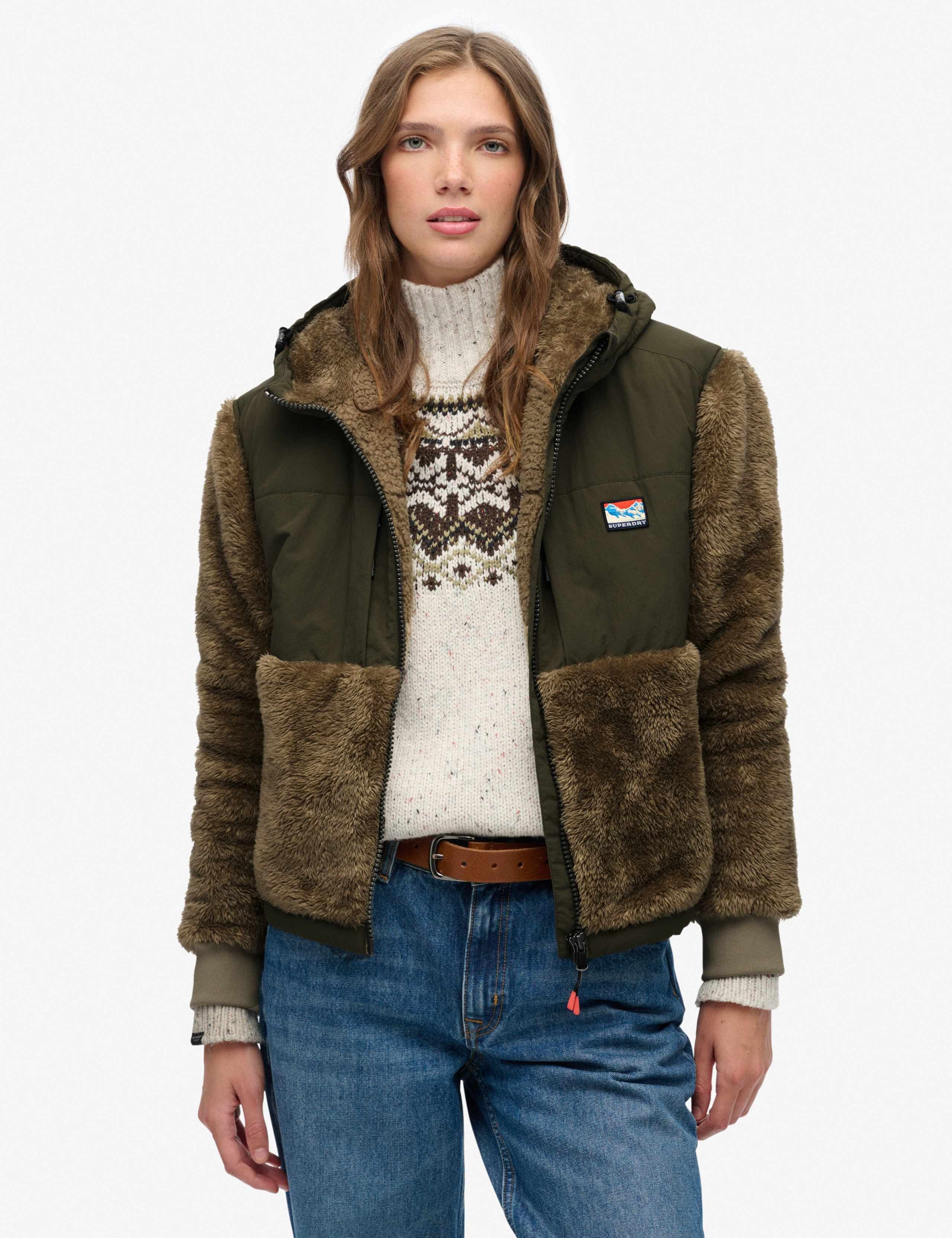 Hooded Zip Up High Neck Jacket