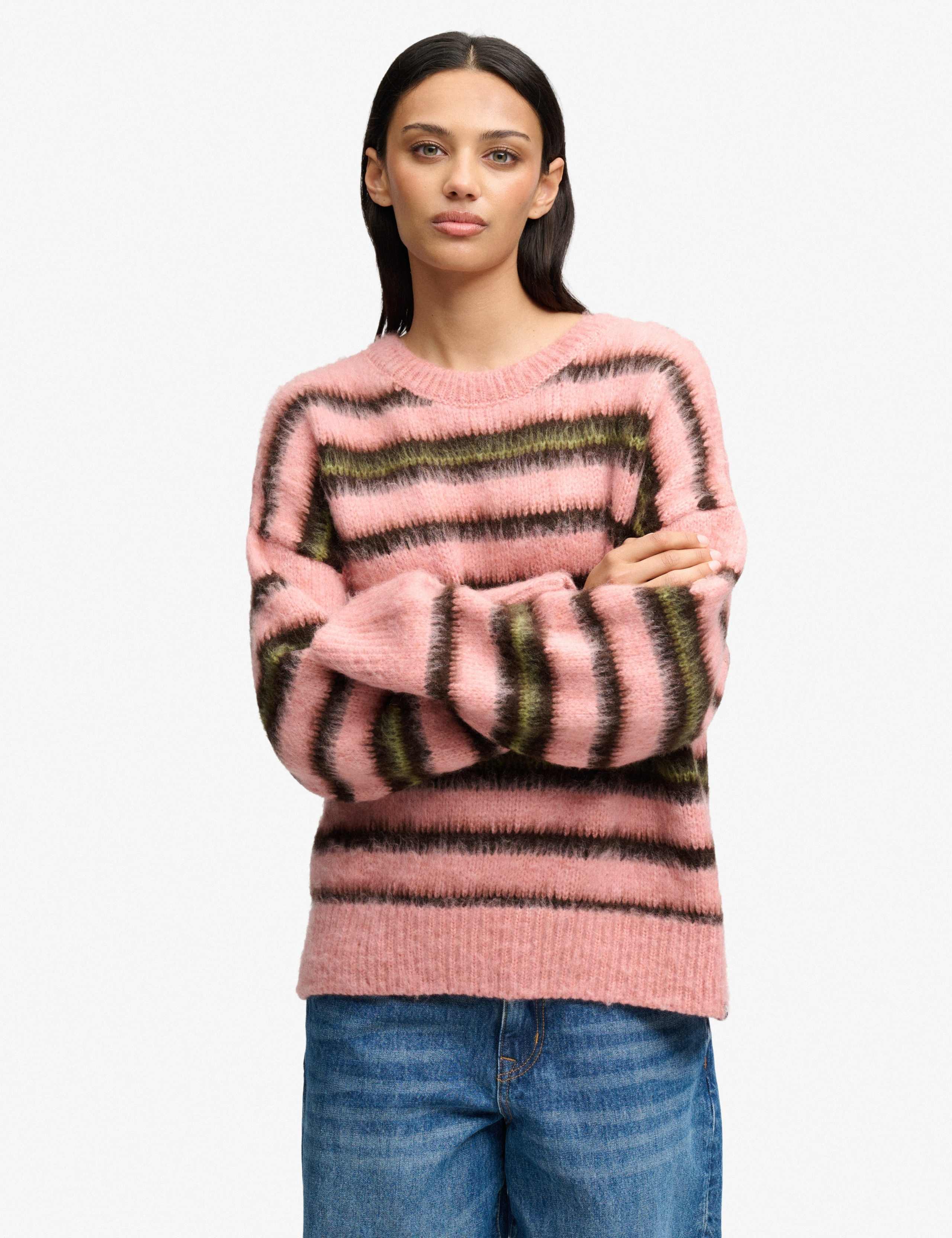 Brushed Striped Relaxed Jumper