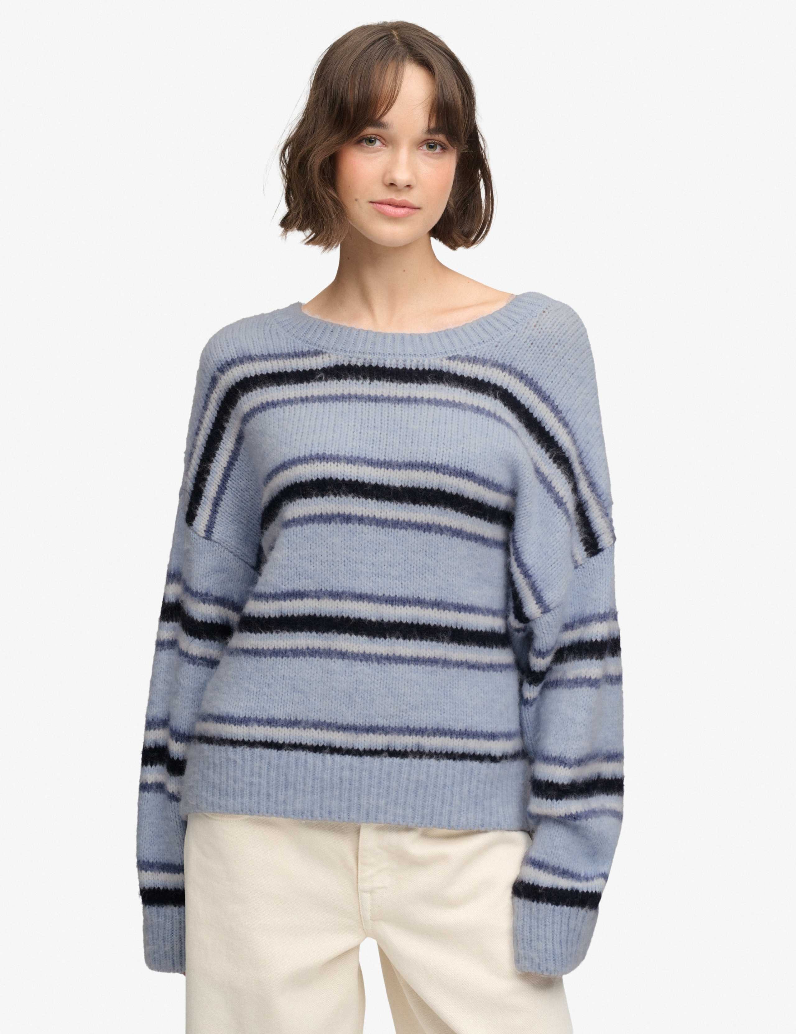 Brushed Striped Relaxed Jumper