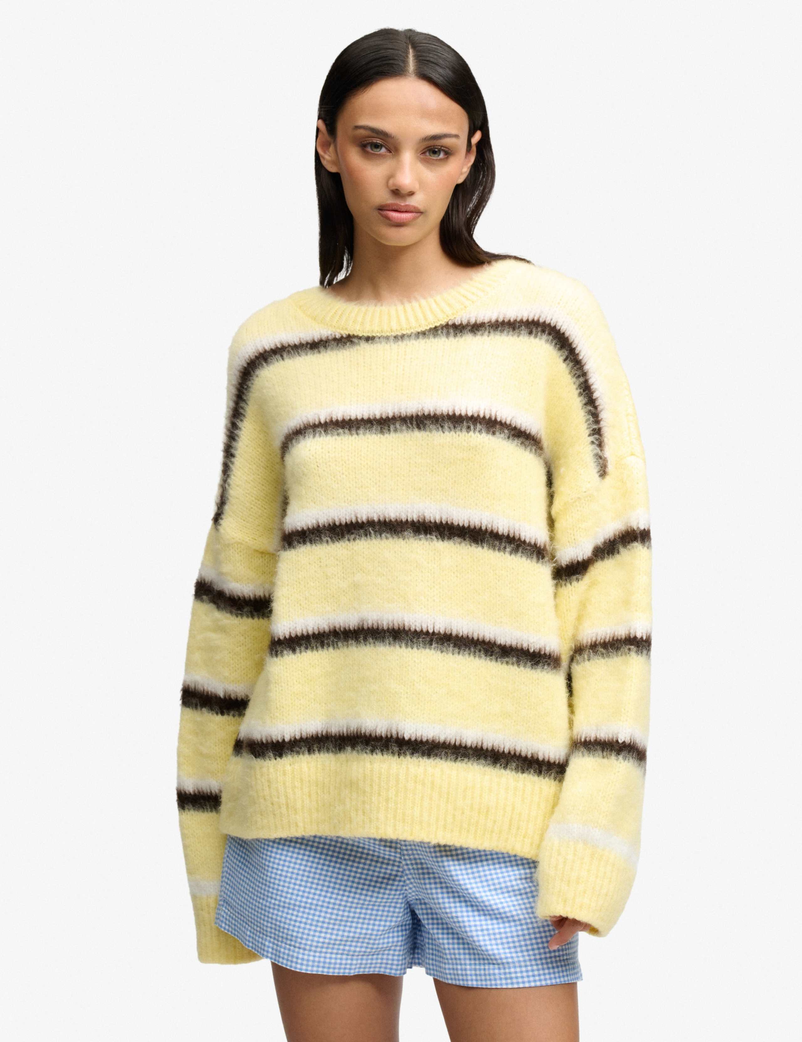Brushed Striped Relaxed Jumper