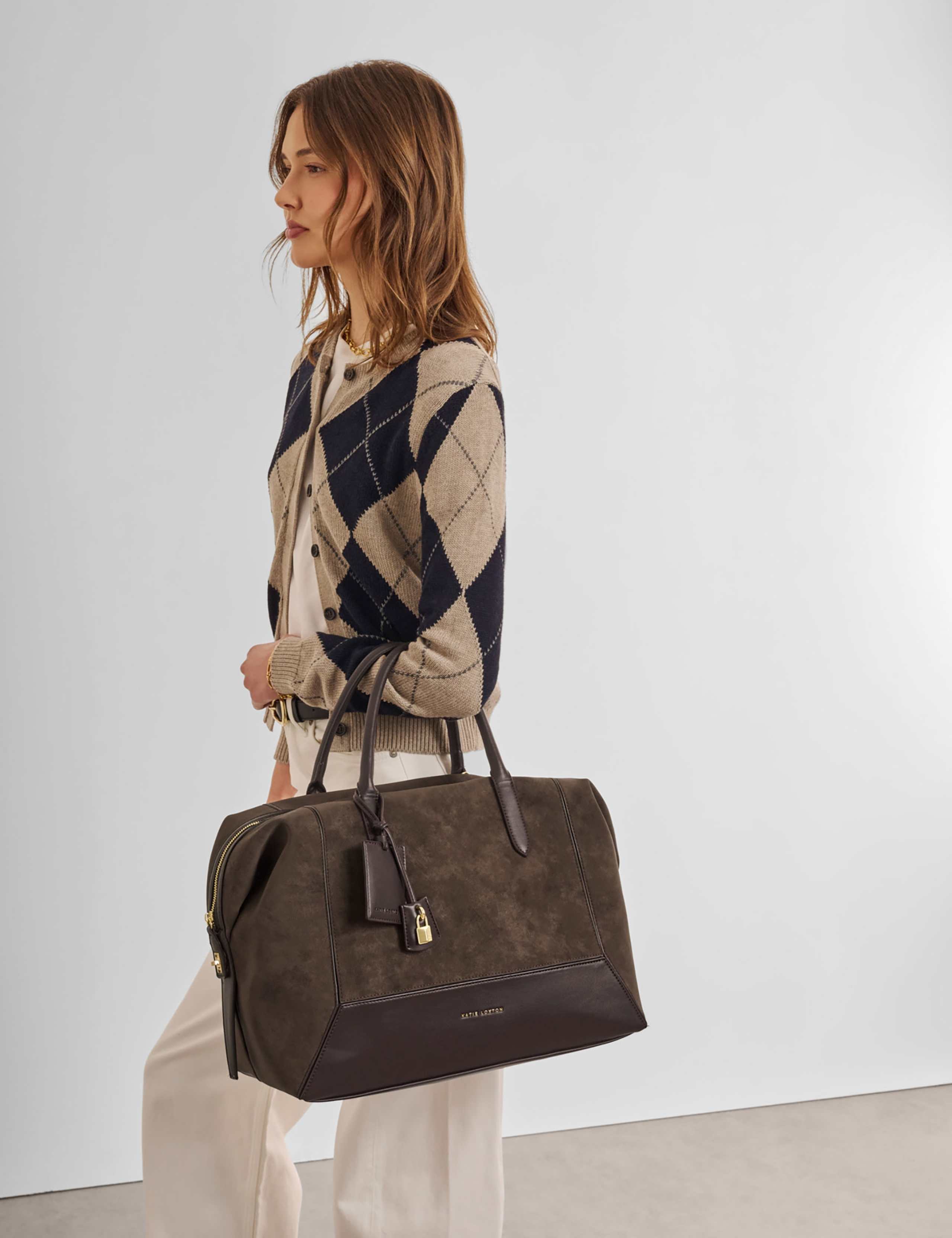 Faux Suede Weekend Bag