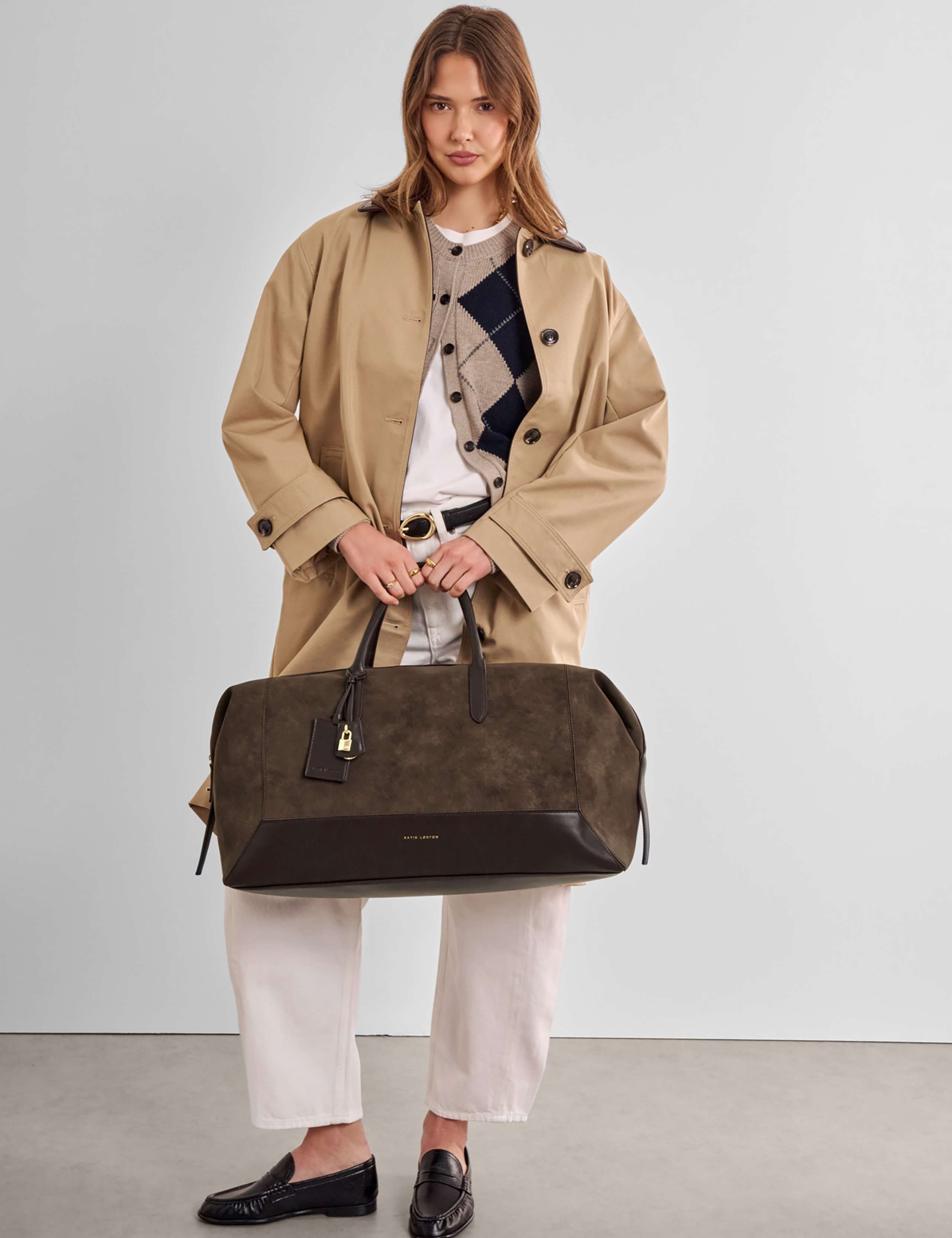 Faux Suede Weekend Bag