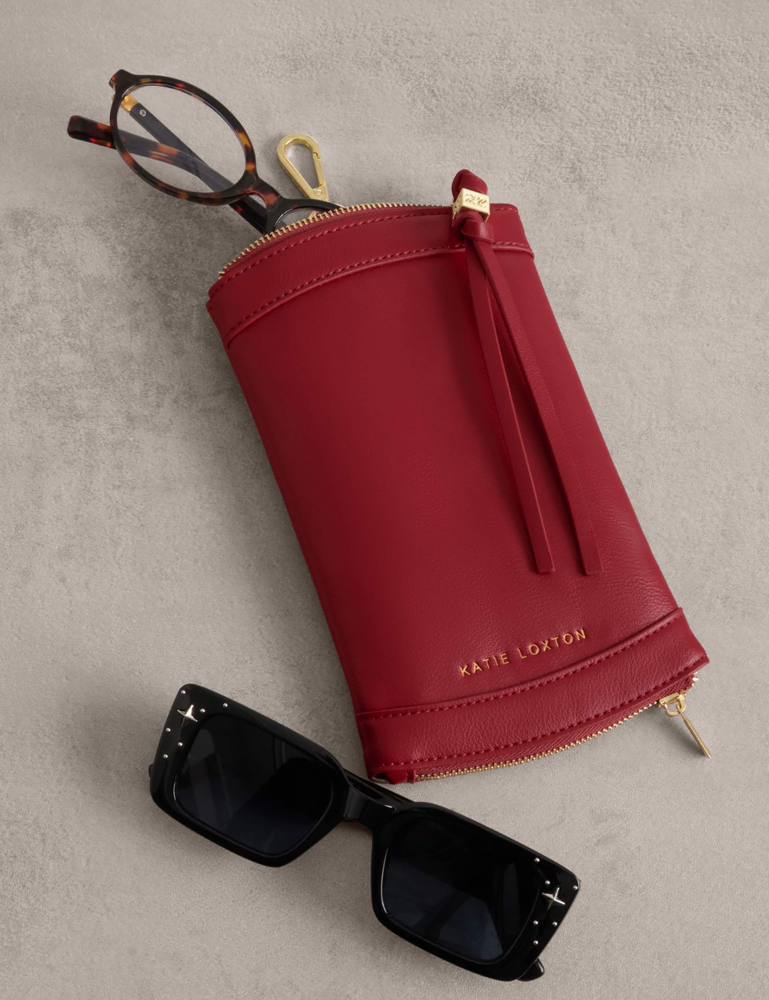 Faux Leather Duo Glasses Case