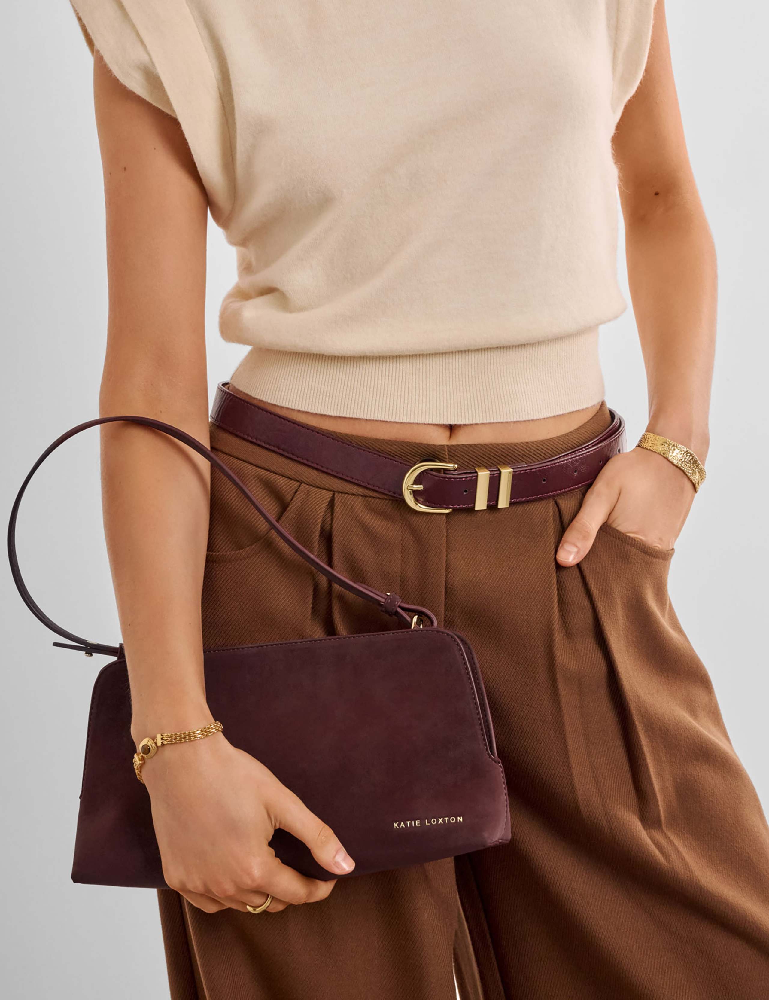 Faux Suede Shoulder Bag