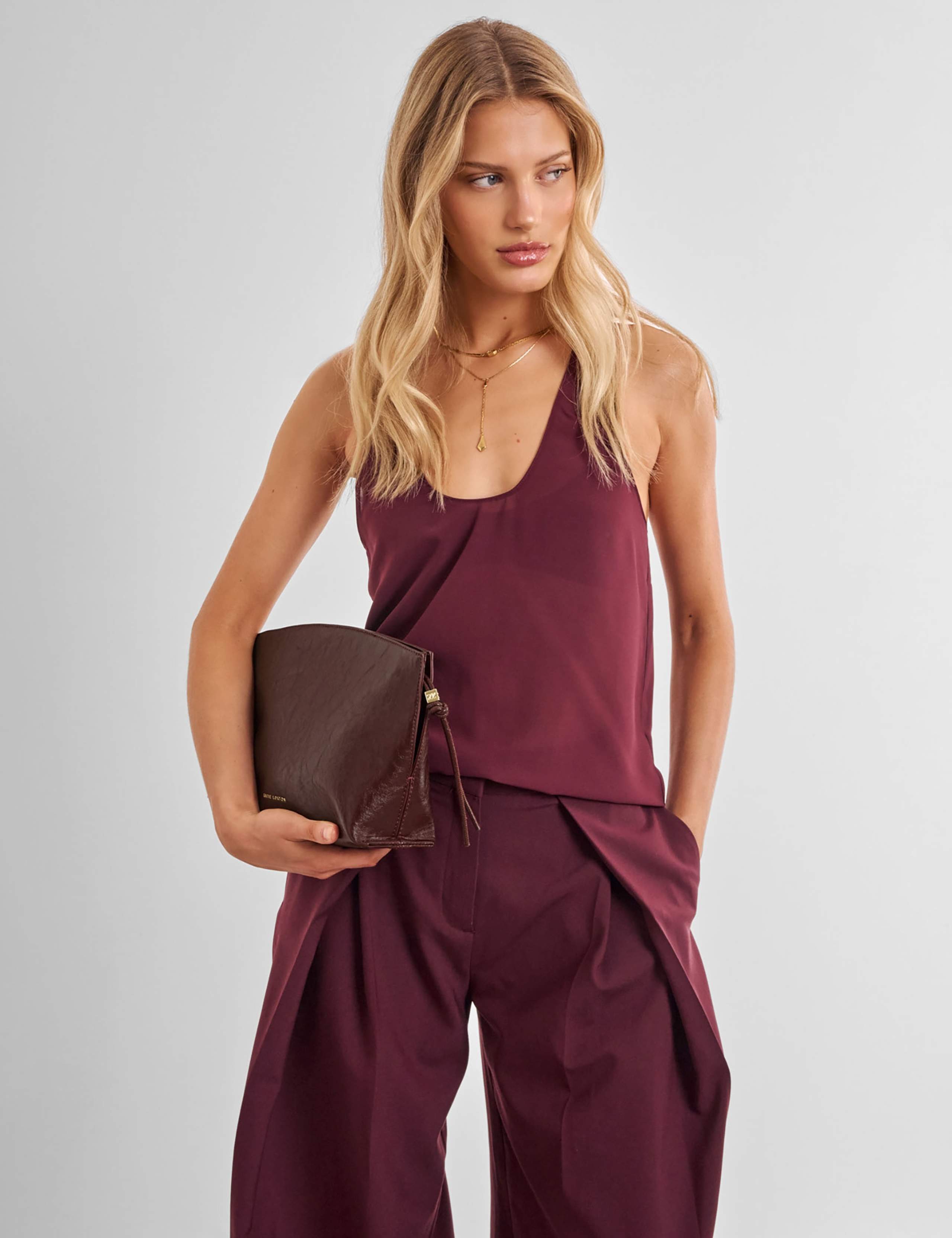 Faux Leather Clutch Bag