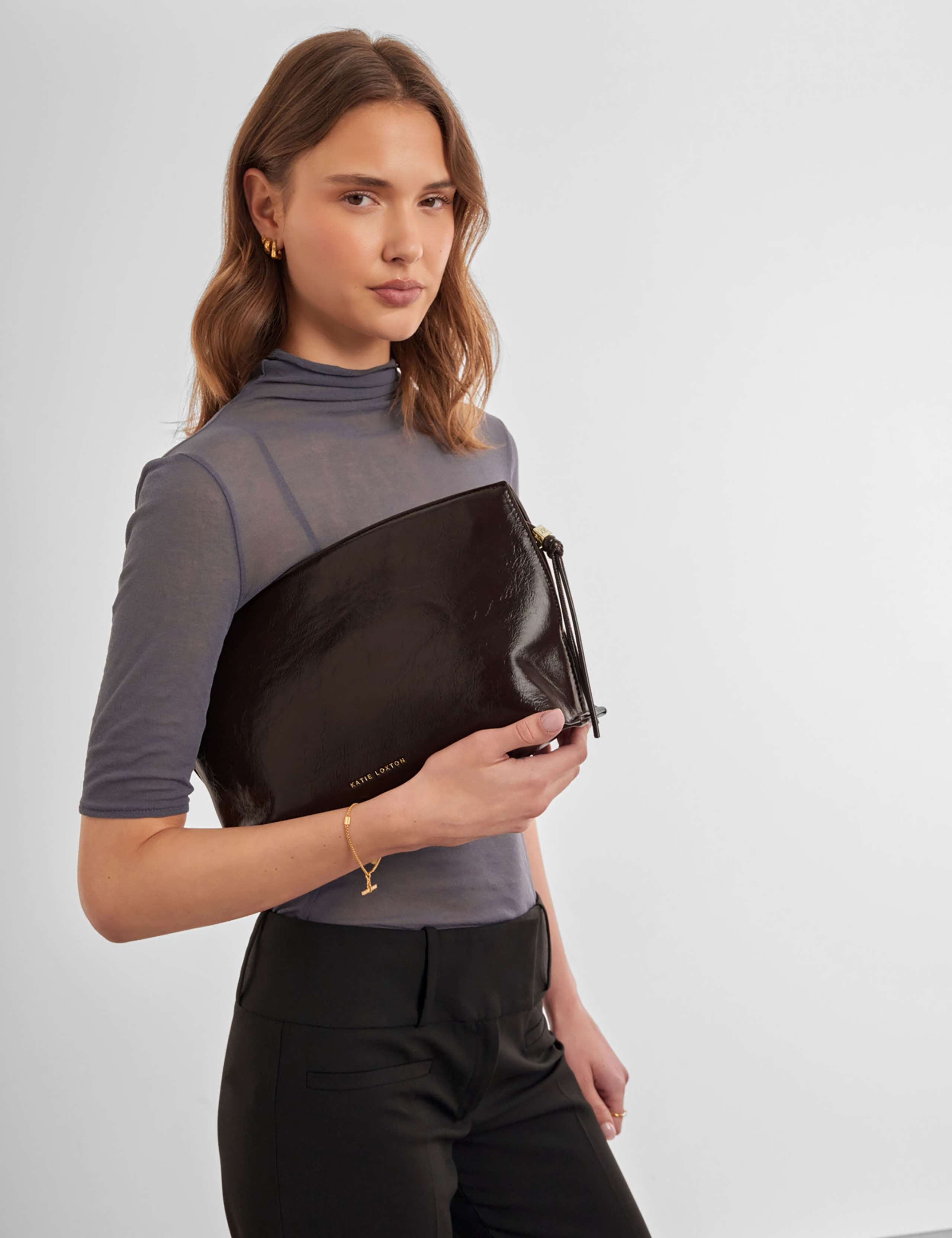 Faux Leather Clutch Bag