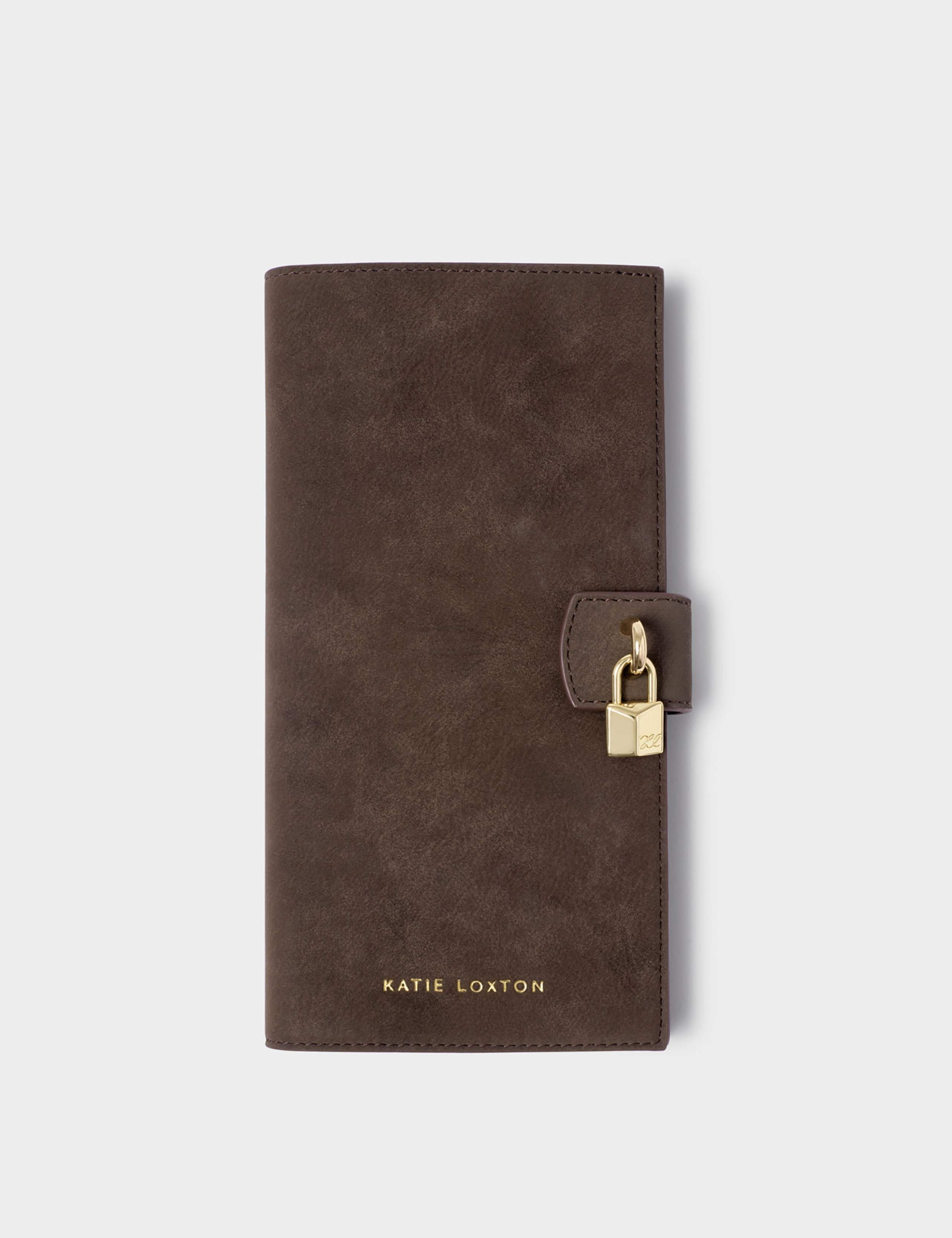 Faux Suede Travel Wallet Passport Holder