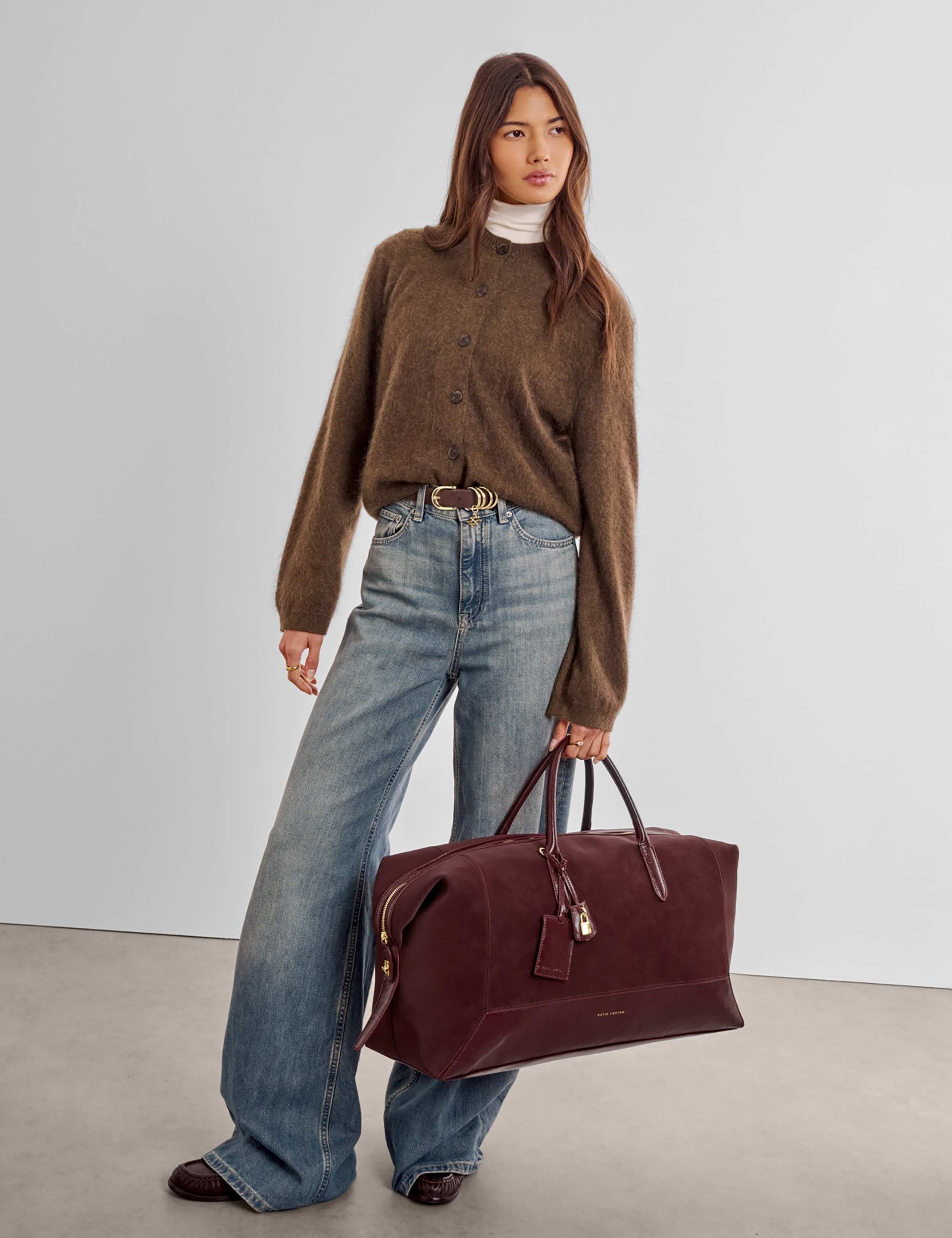 Faux Suede Weekend Bag