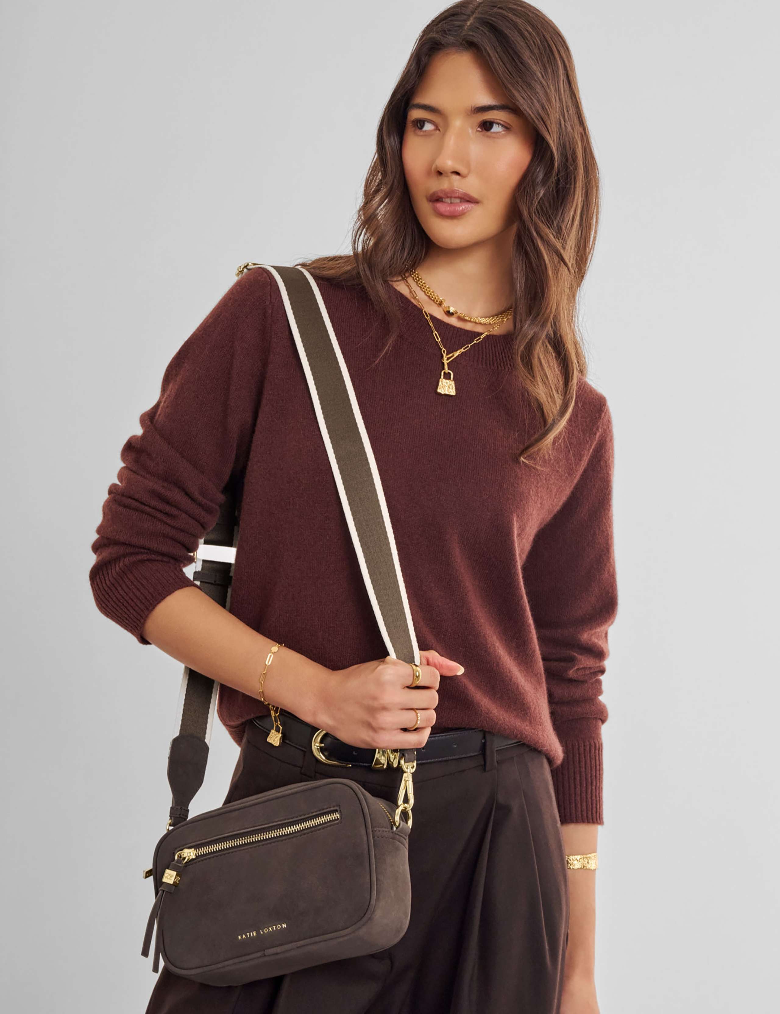 Faux Suede Cross Body Bag