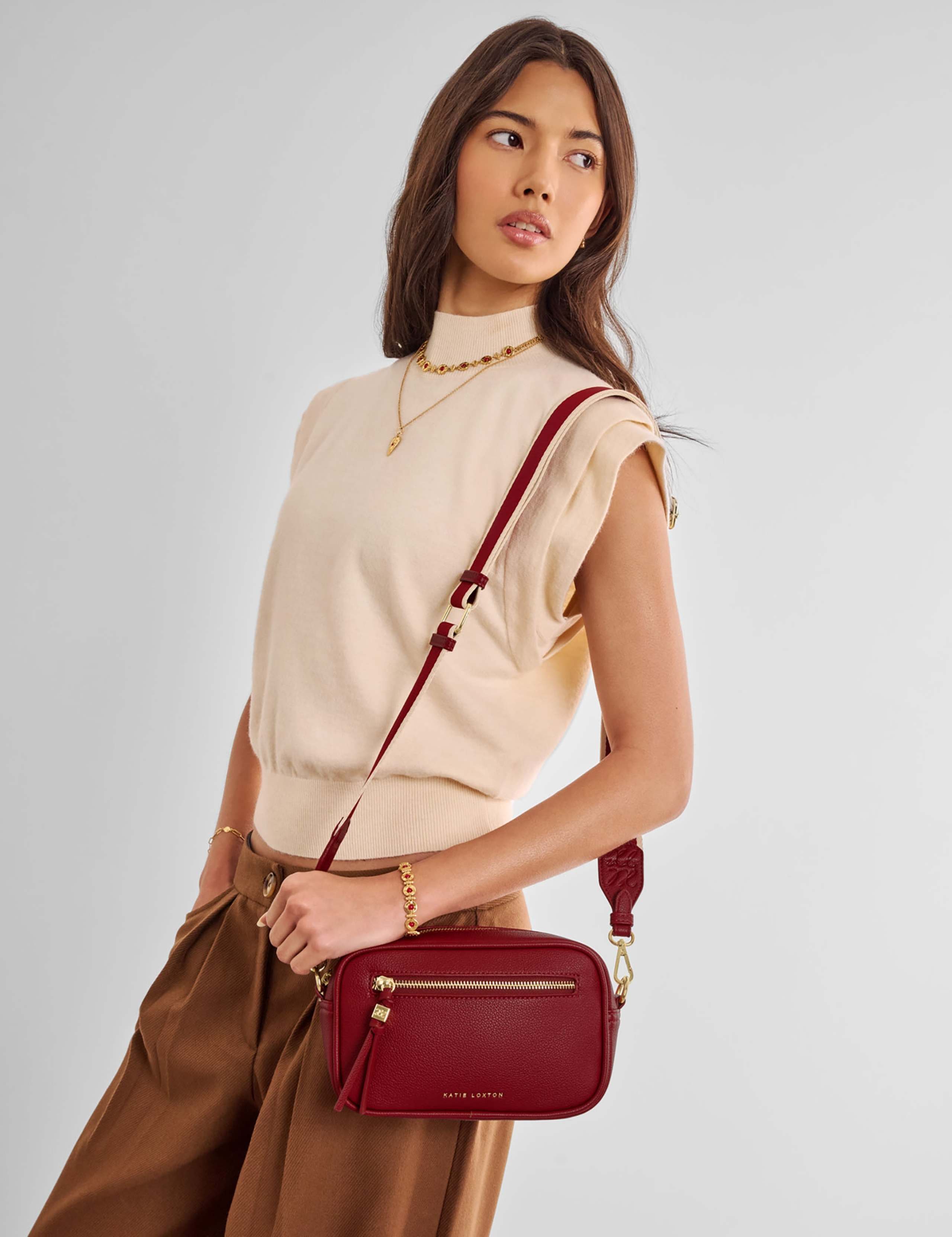 Faux Leather Camera Cross Body Bag