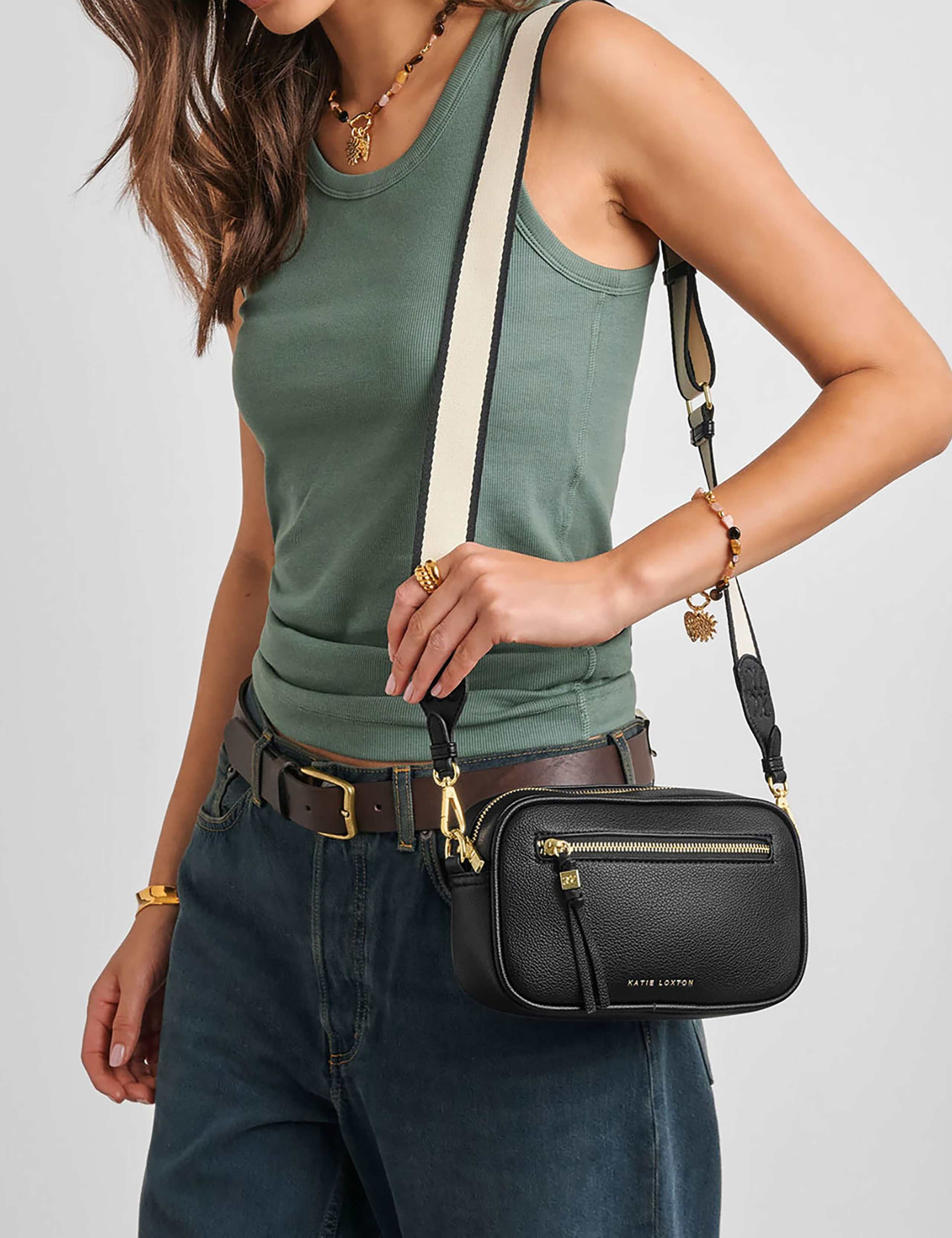 Faux Leather Camera Cross Body Bag