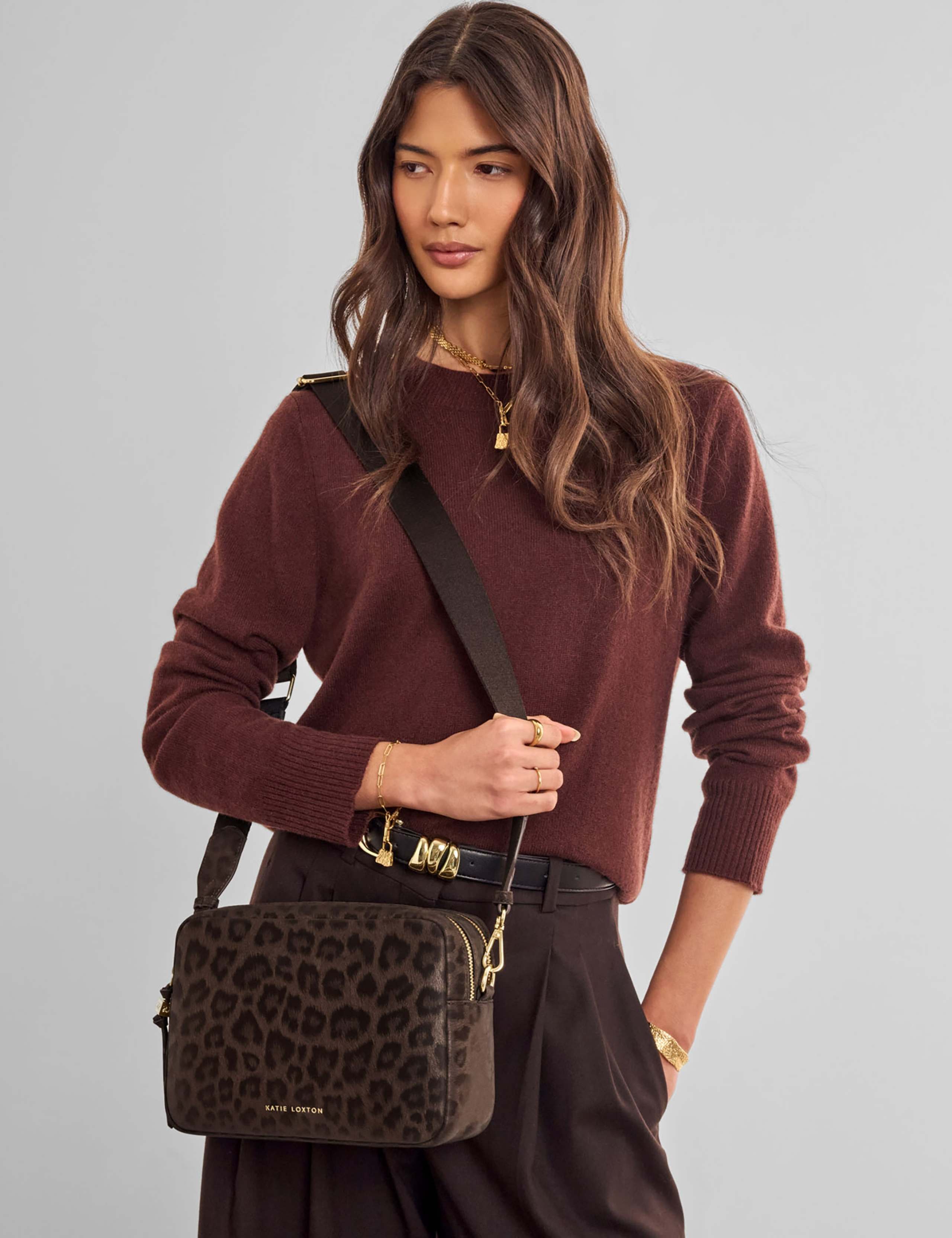 Animal Print Large Cross Body Bag