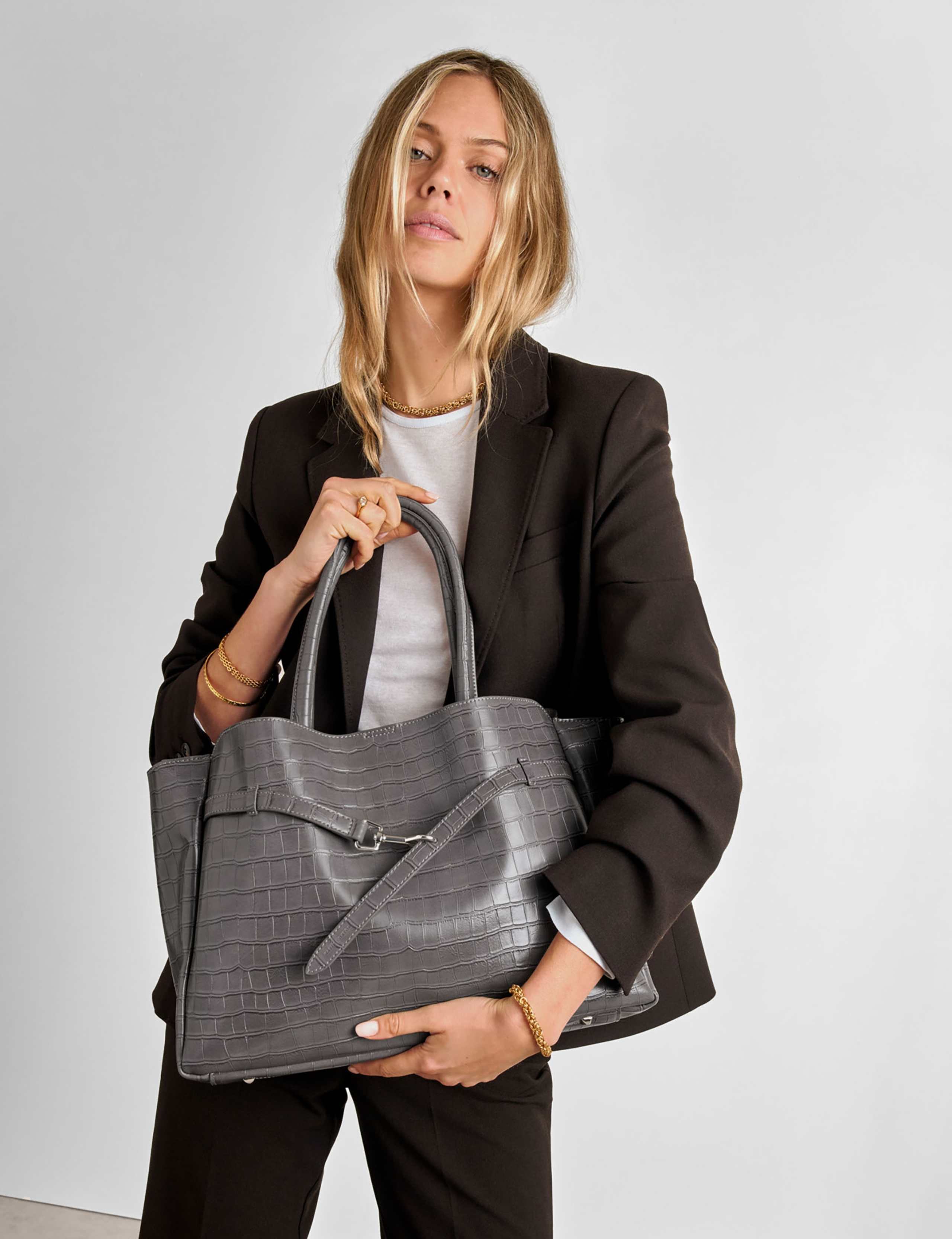 Faux Leather Tote Bag