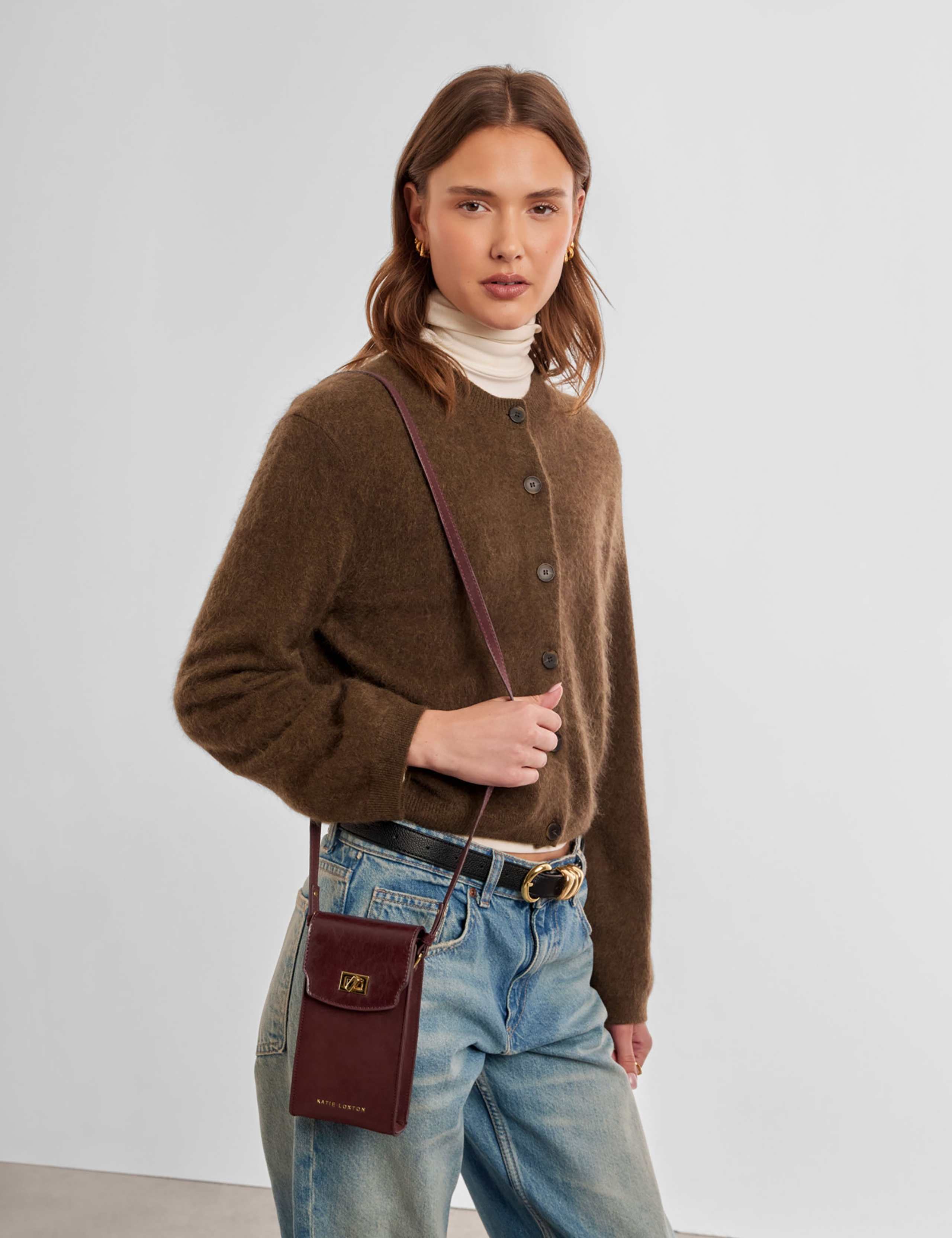 Faux Suede Cross Body Bag