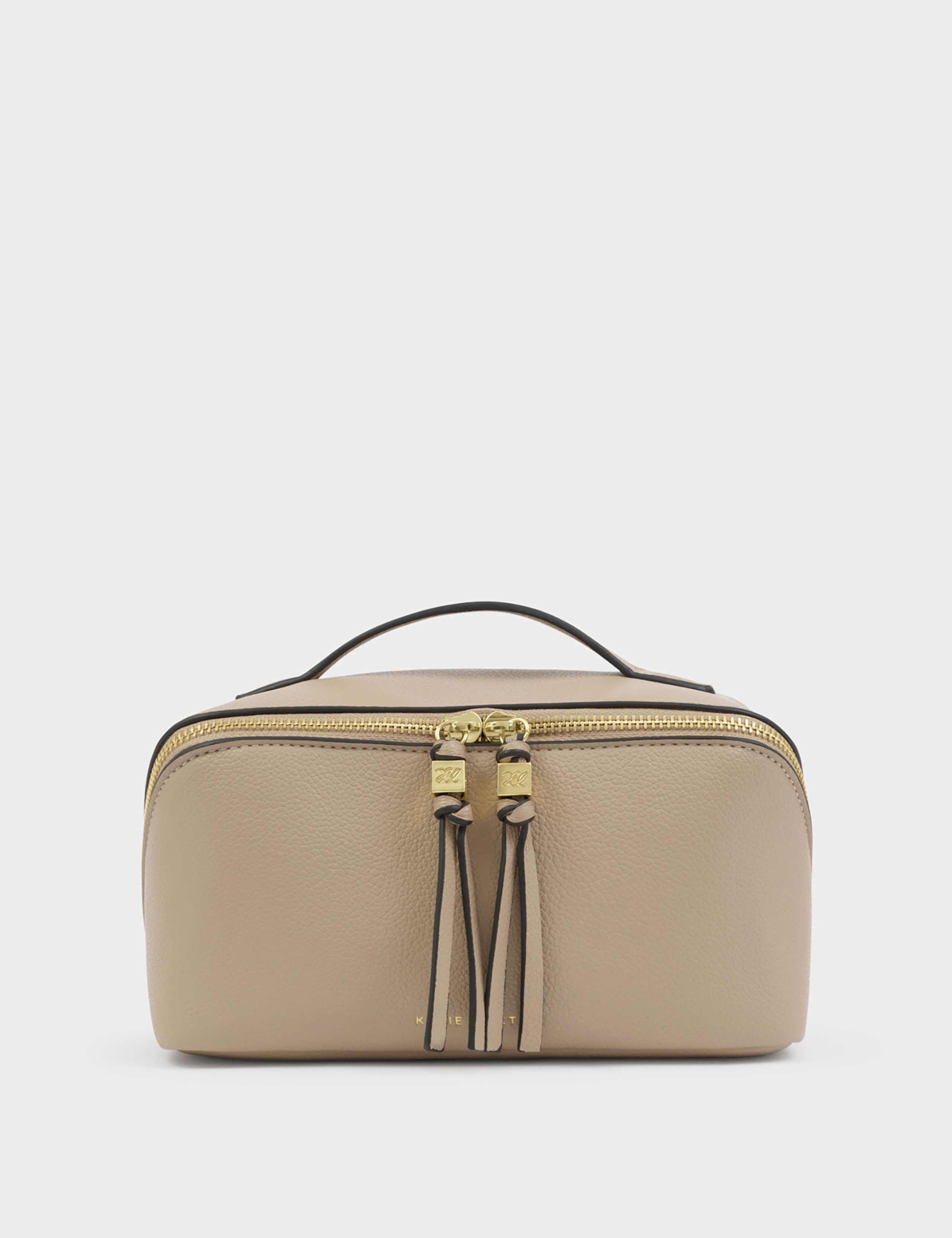 Faux Leather Fold-Out Makeup & Wash Bag