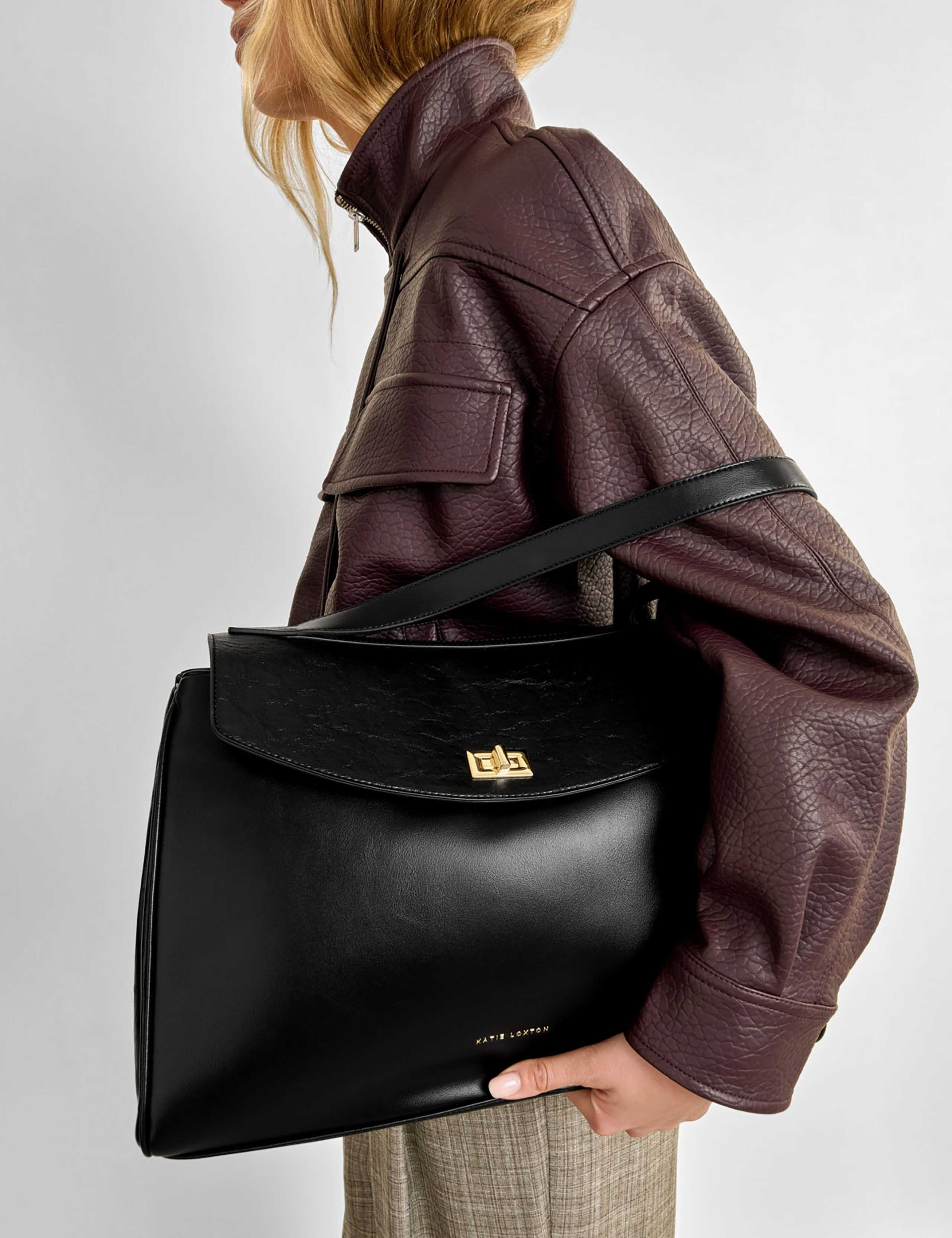 Faux Leather Shoulder Bag