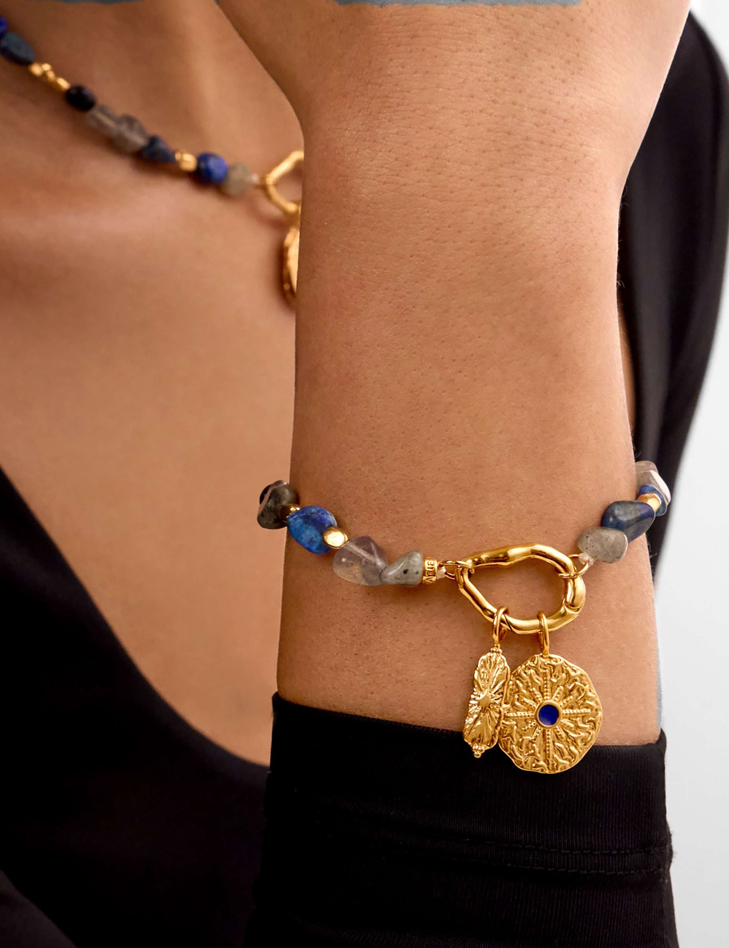 18K Gold Plated Semi Precious Stone Bracelet