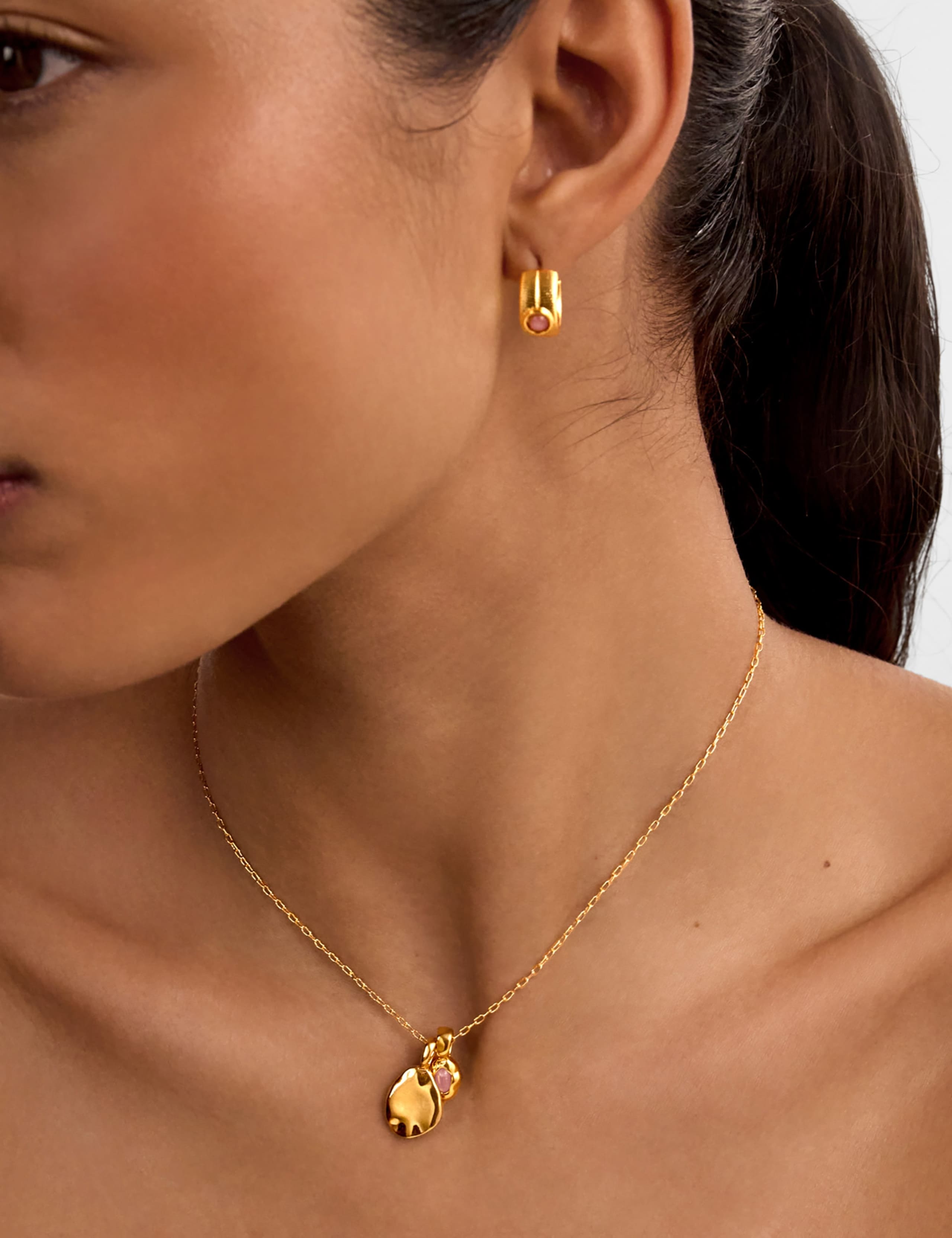 July Birthstone Sunstone Chain Necklace