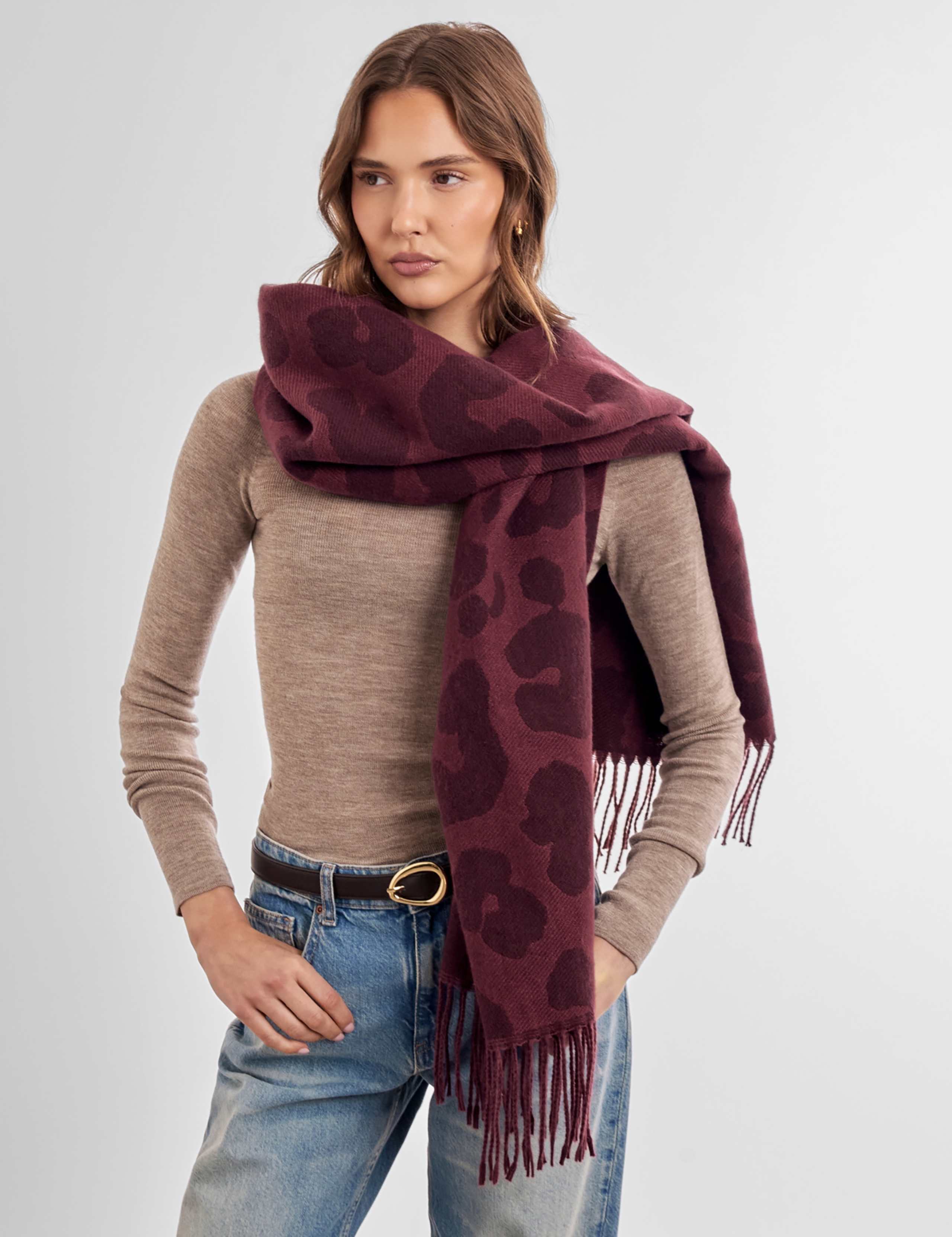 Leopard Print Blanket Scarf