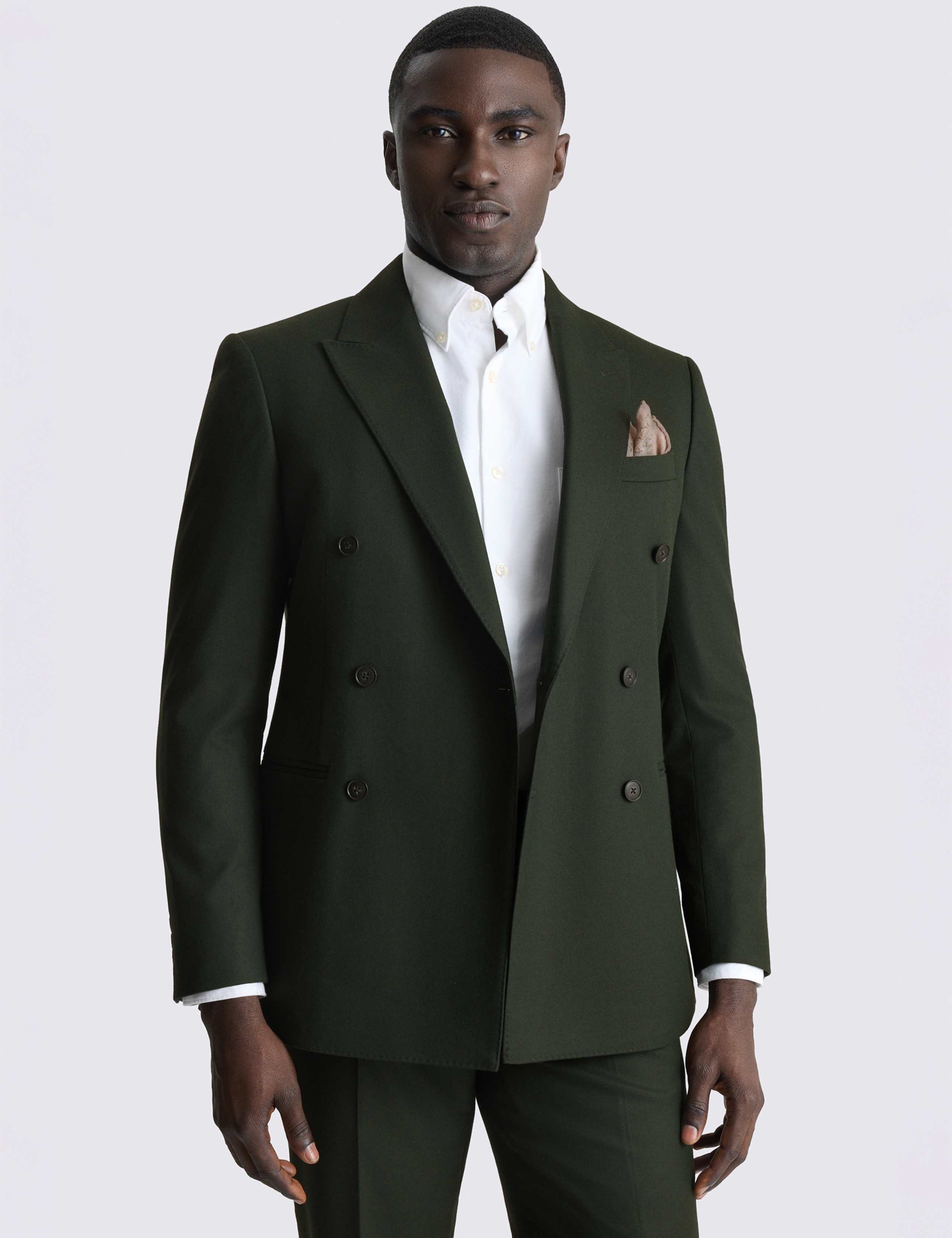 Slim Fit Double Breasted Suit Jacket