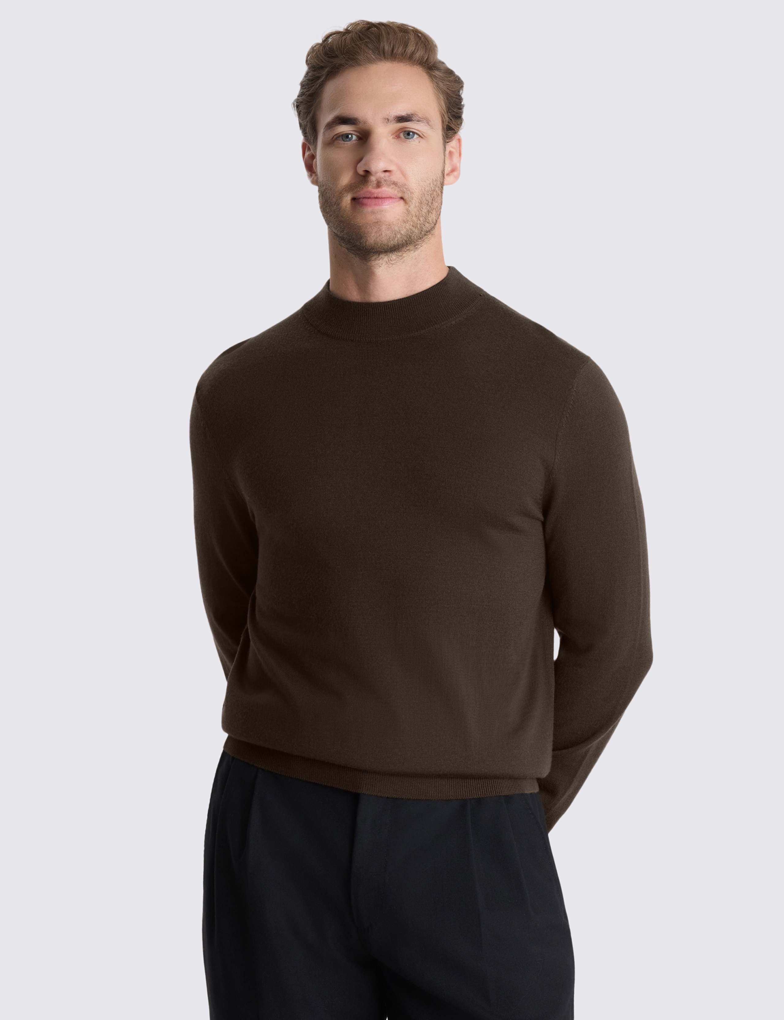 Merino Wool Rich High Neck Jumper