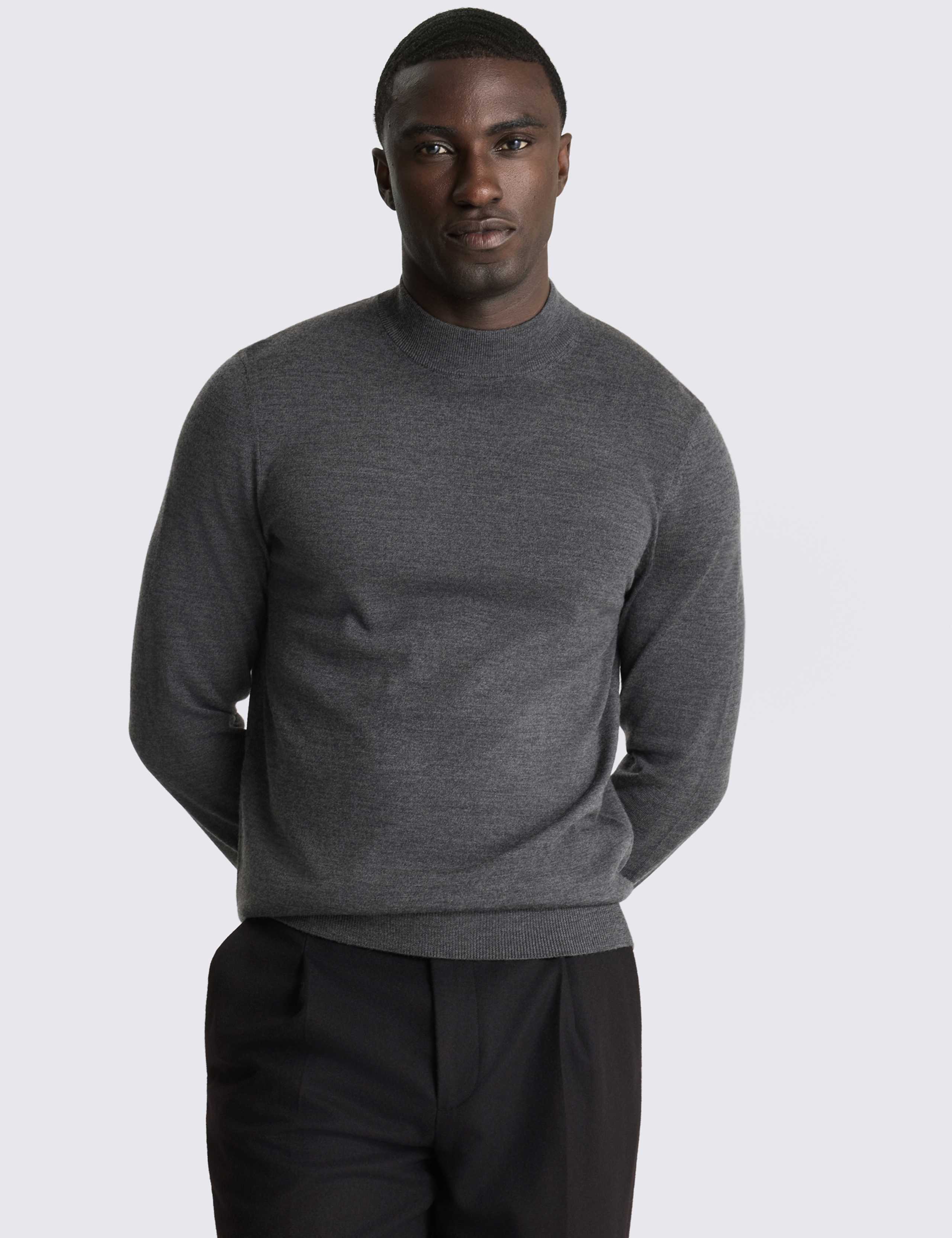 Merino Wool Rich High Neck Jumper