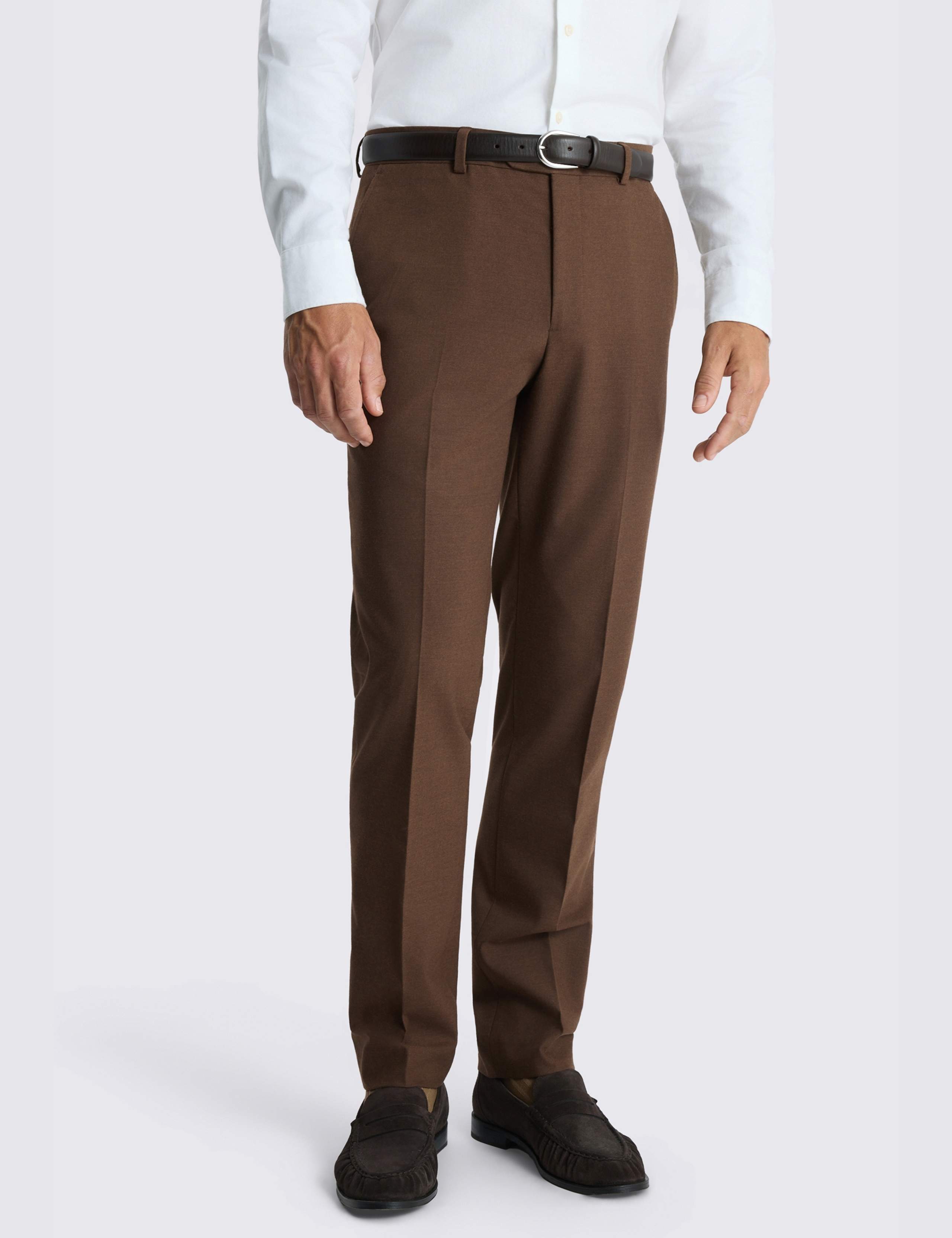 Slim Fit Flannel Stretch Suit Trousers