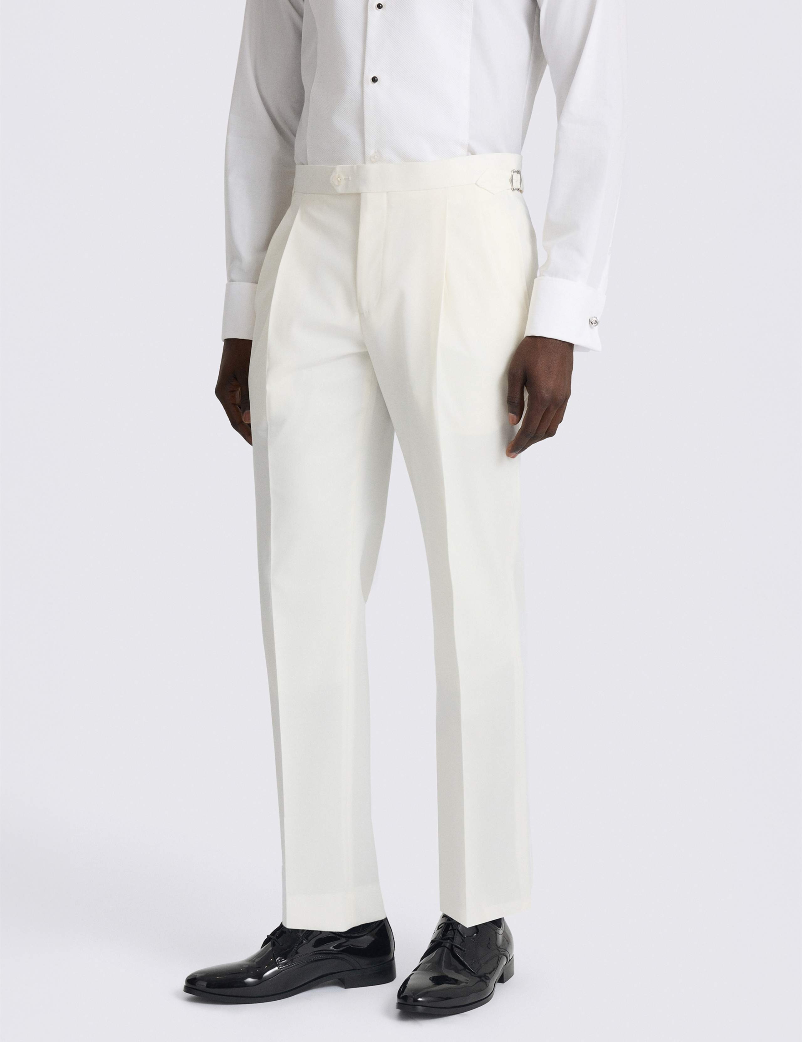 Tailored Fit Wool Blend Tuxedo Trousers