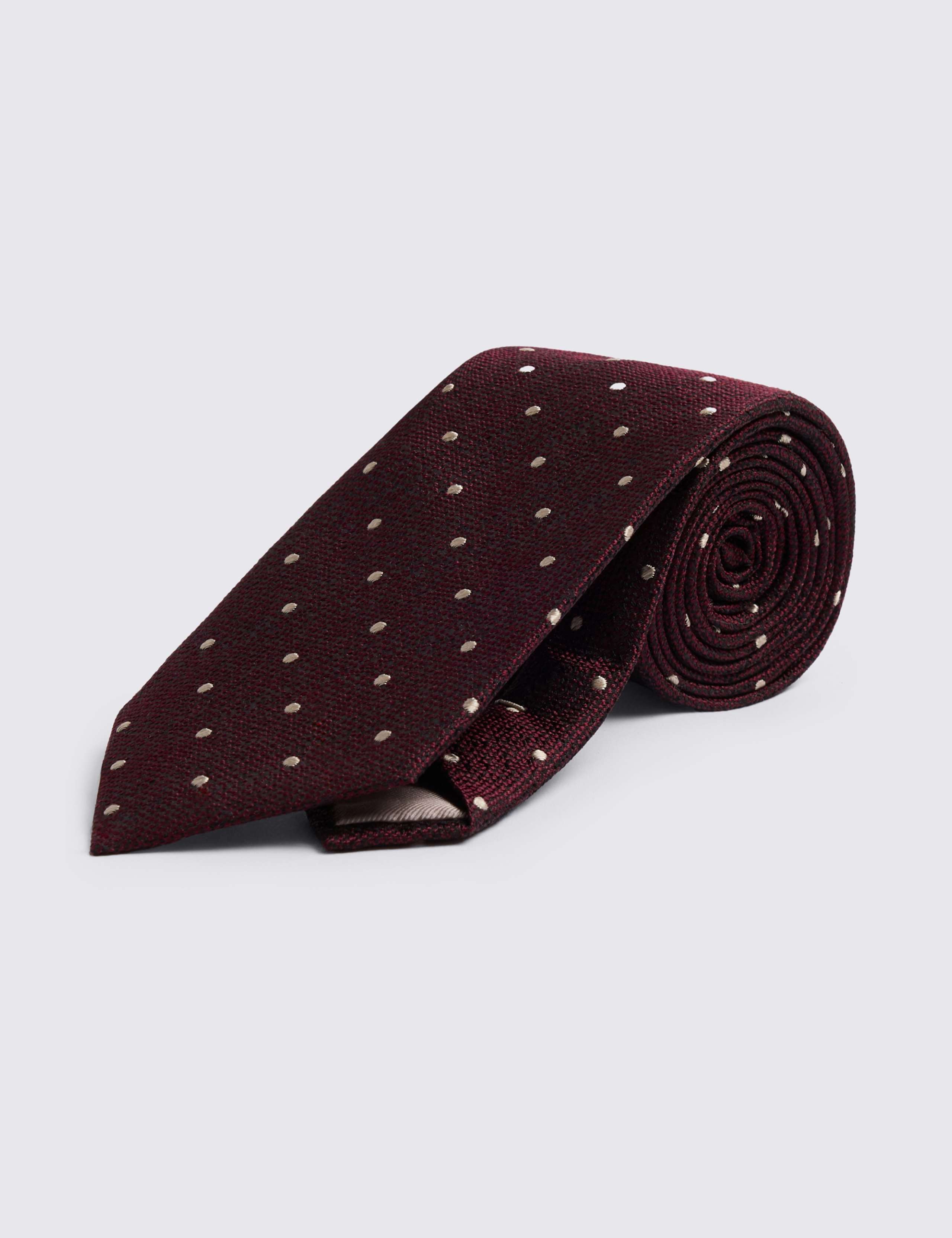 Polka Dot Pure Silk Tie