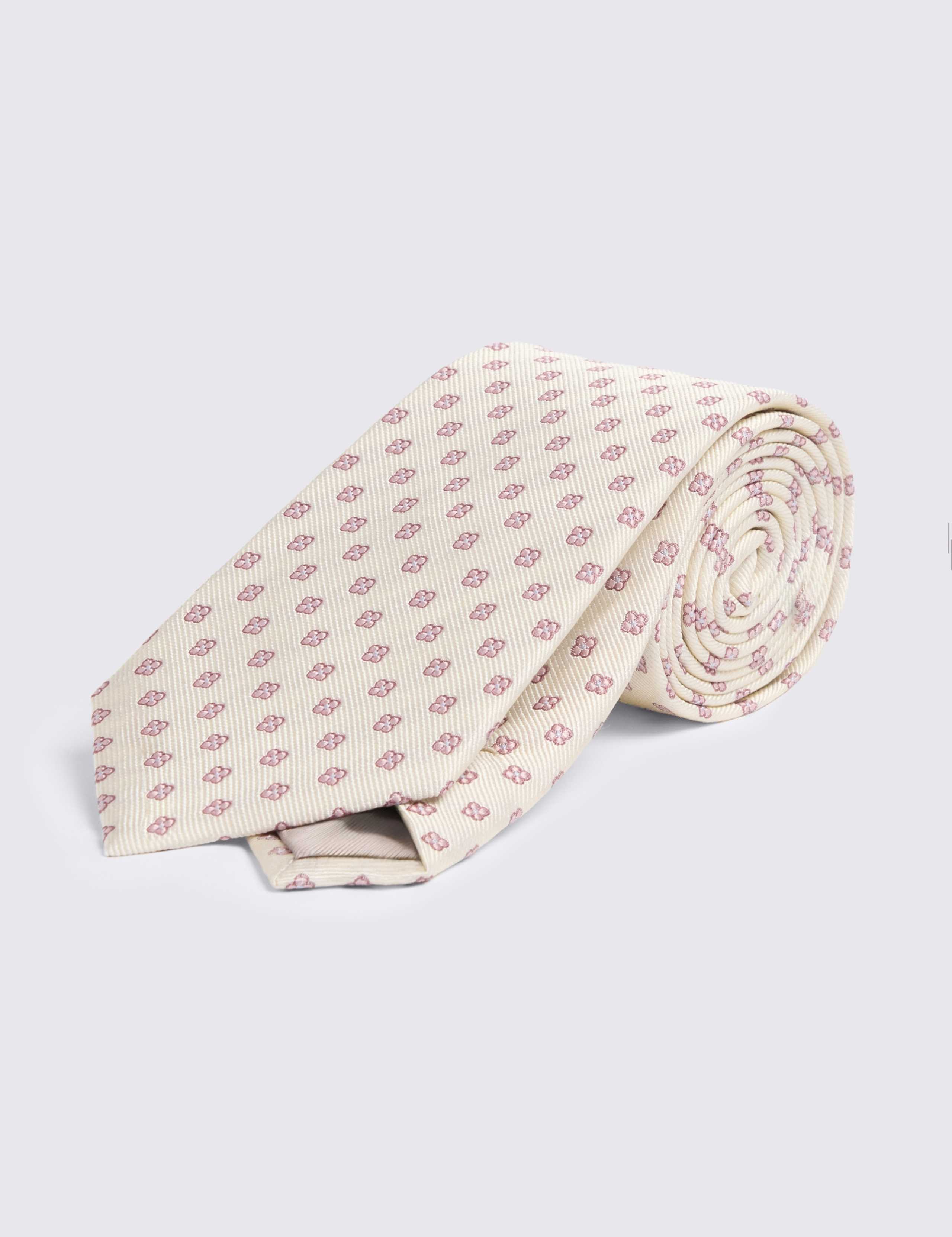Floral Geometric Pure Silk Tie