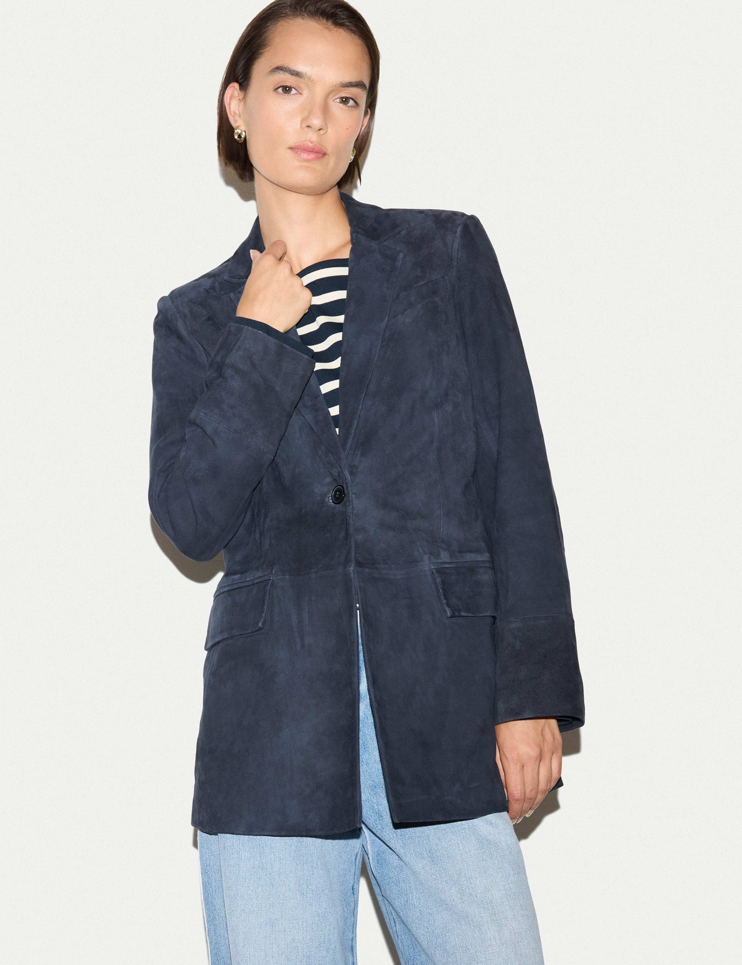 Suede Tailored Jacket
