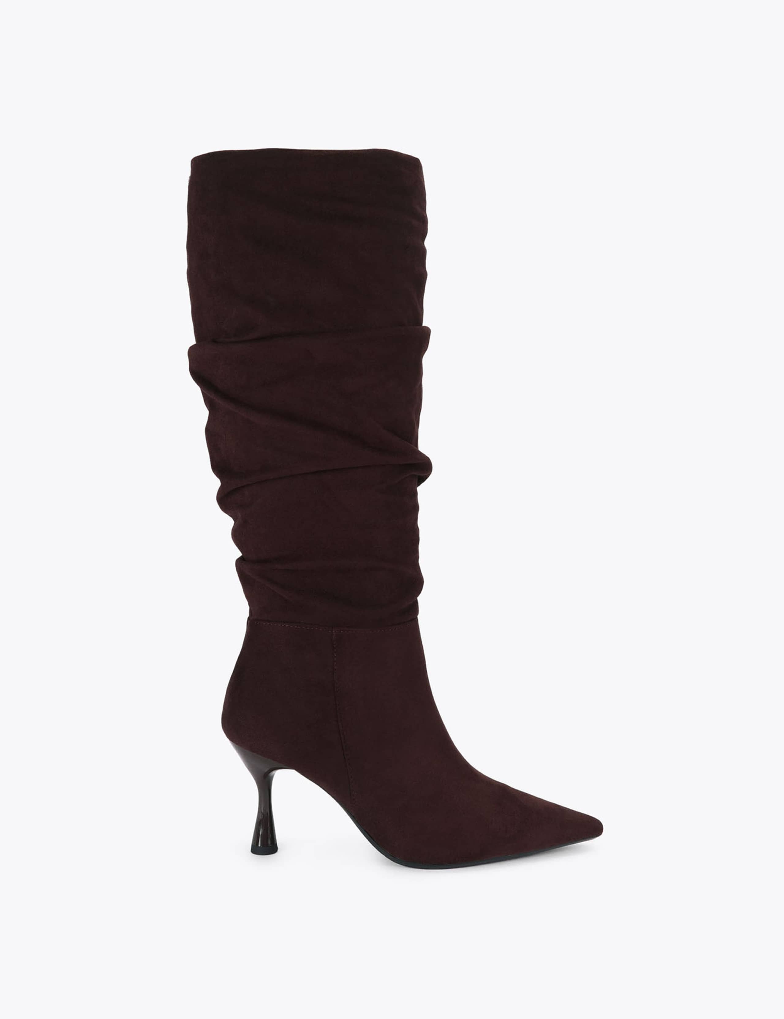Suede Pointed Knee High Boots