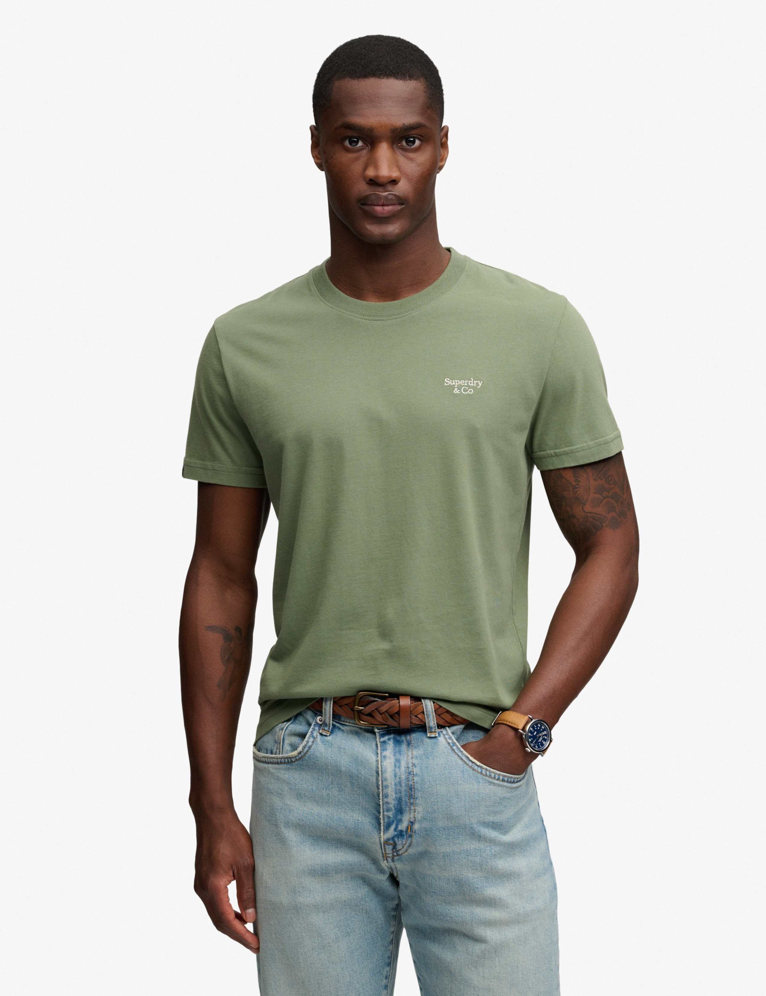 Slim Fit Pure Cotton Embroidered Logo T-Shirt