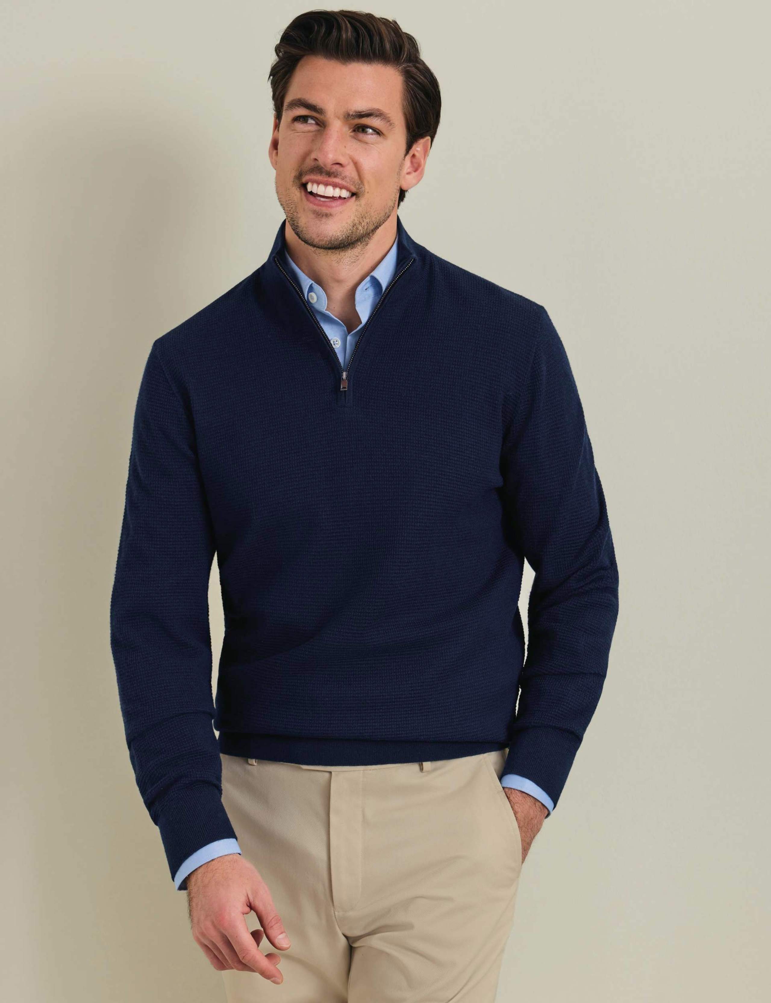 Pure Merino Wool Half-Zip Jumper