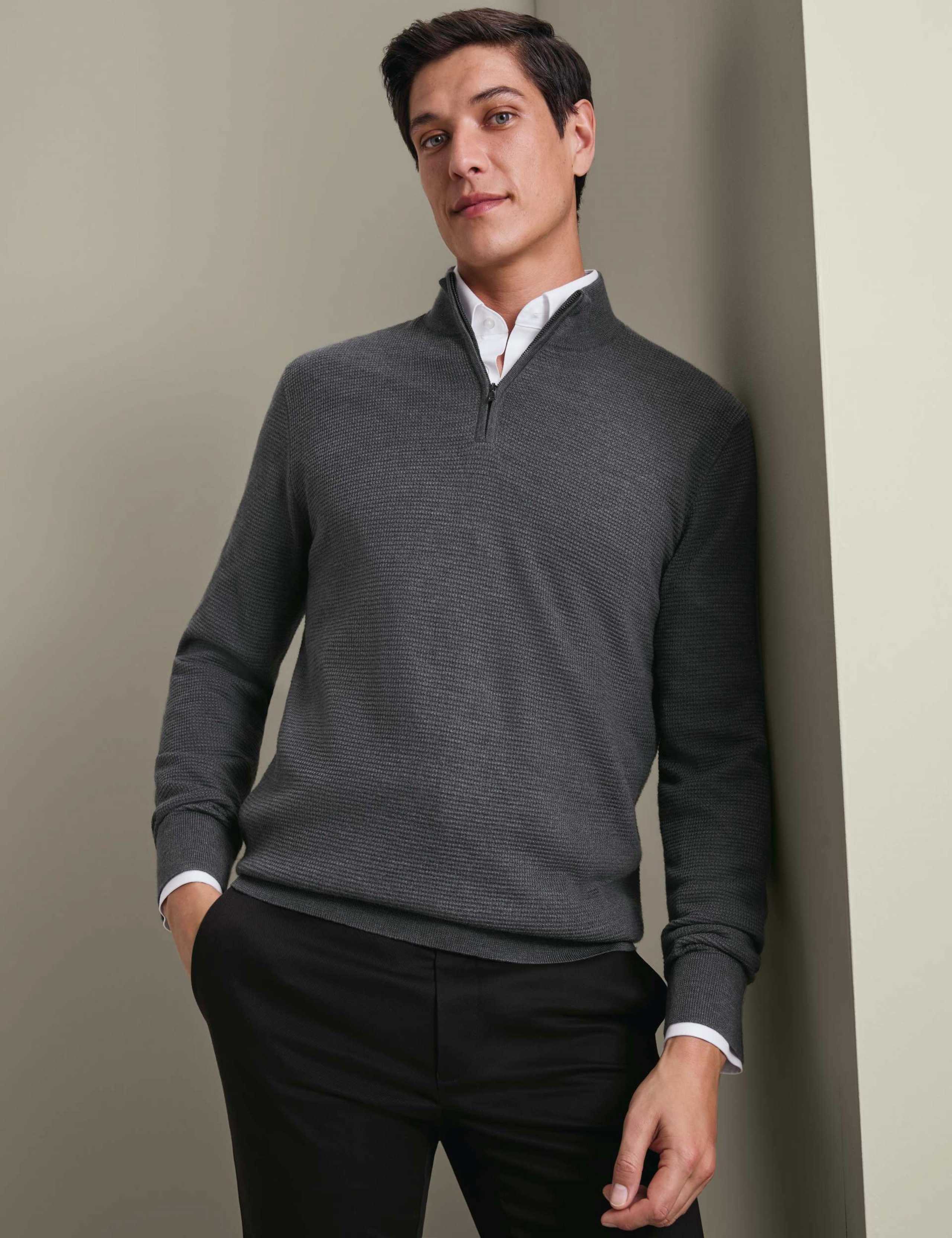 Pure Merino Wool Half-Zip Jumper