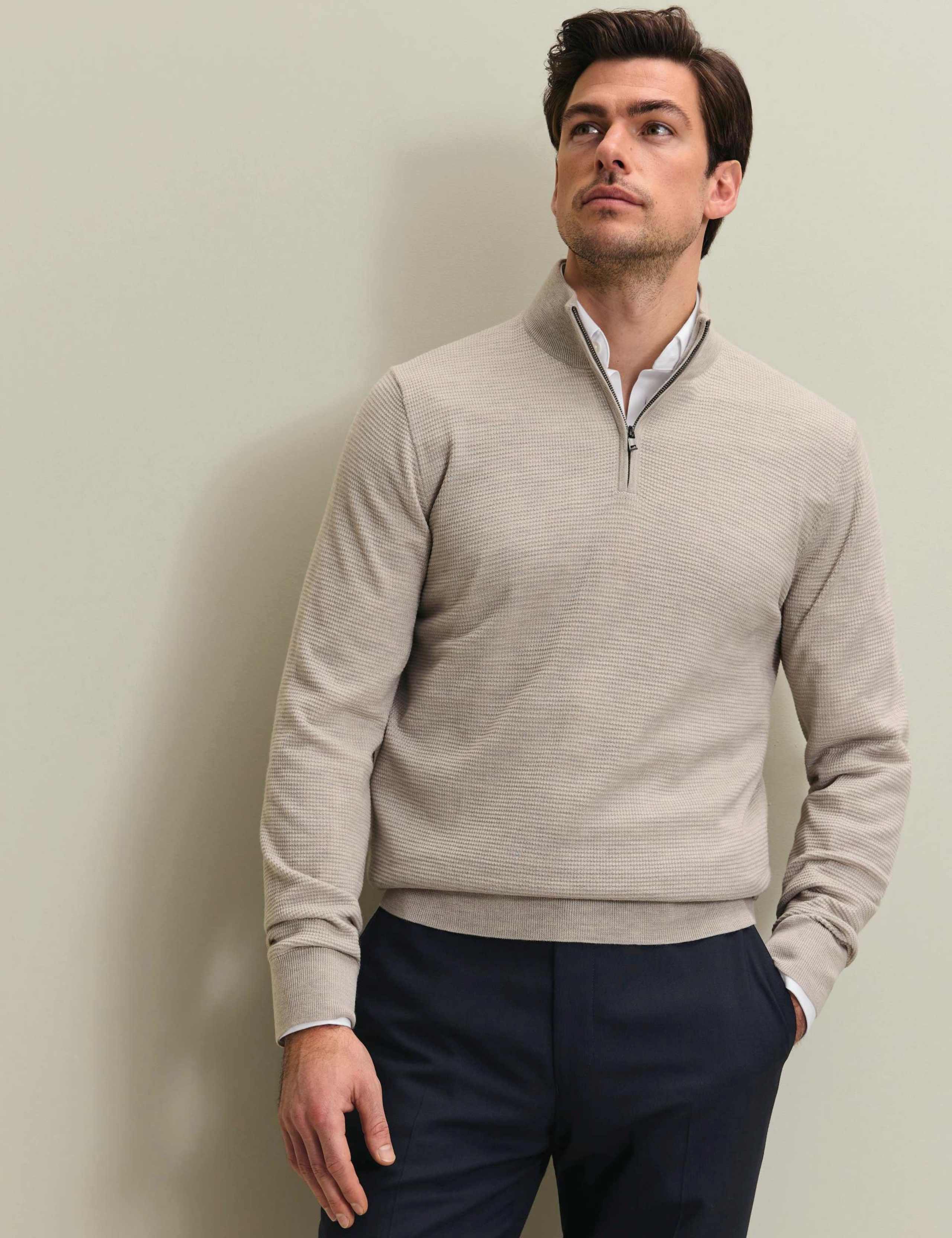 Pure Merino Wool Half Zip Jumper