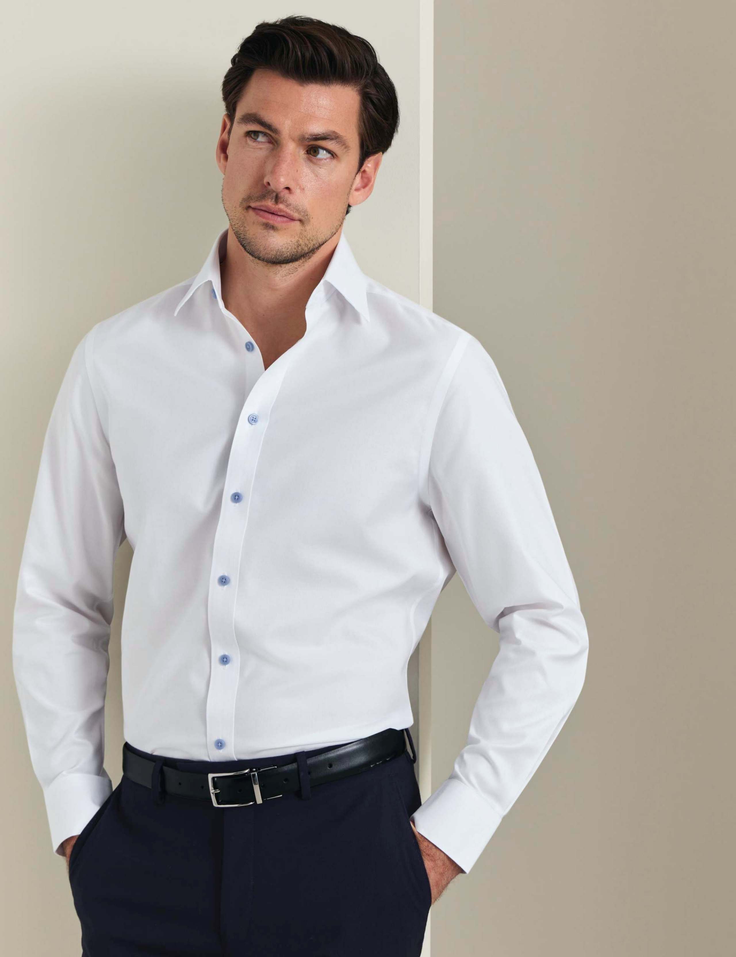 Slim Fit Non Iron Pure Cotton Twill Shirt