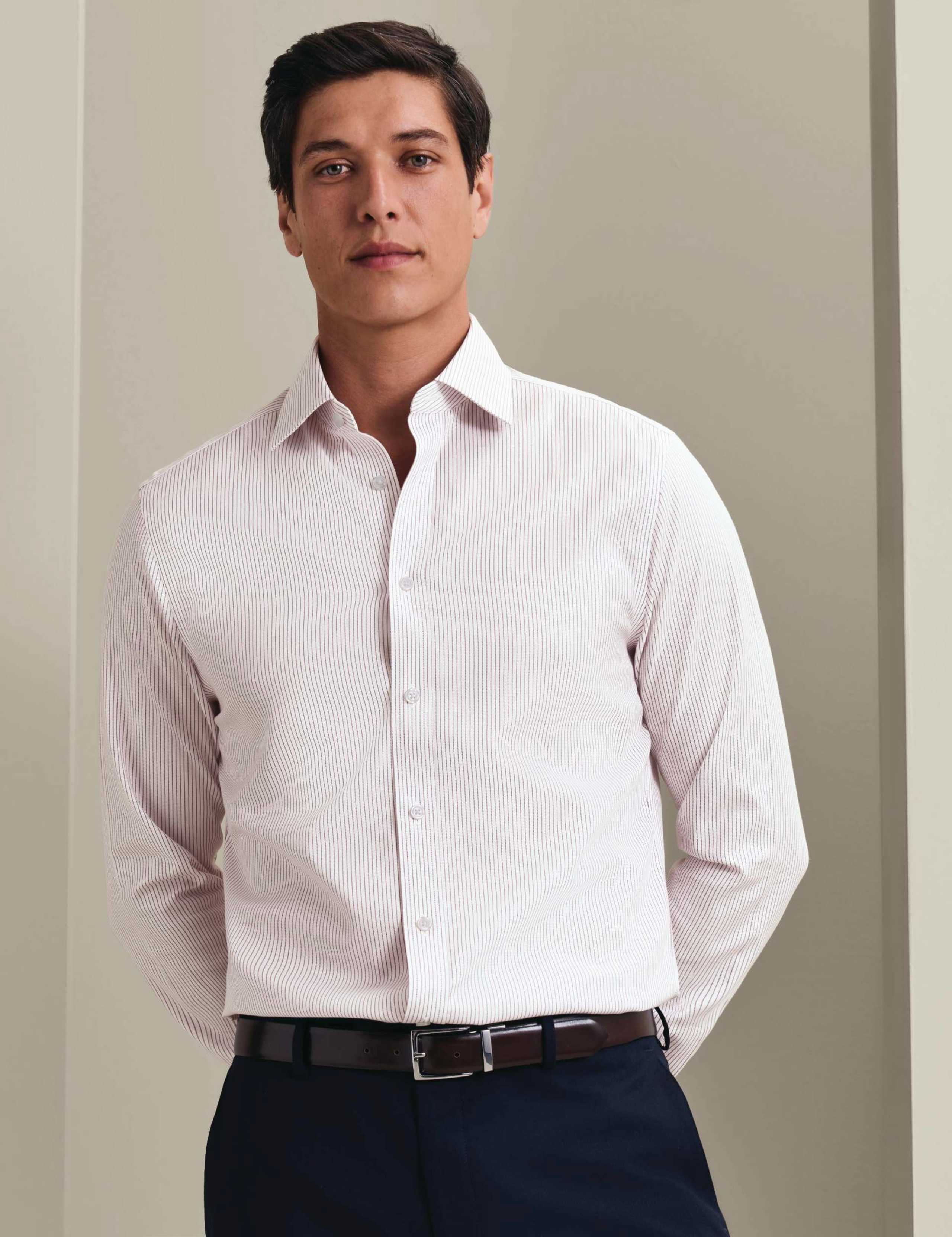 Slim Fit Non Iron Pure Cotton Striped Shirt