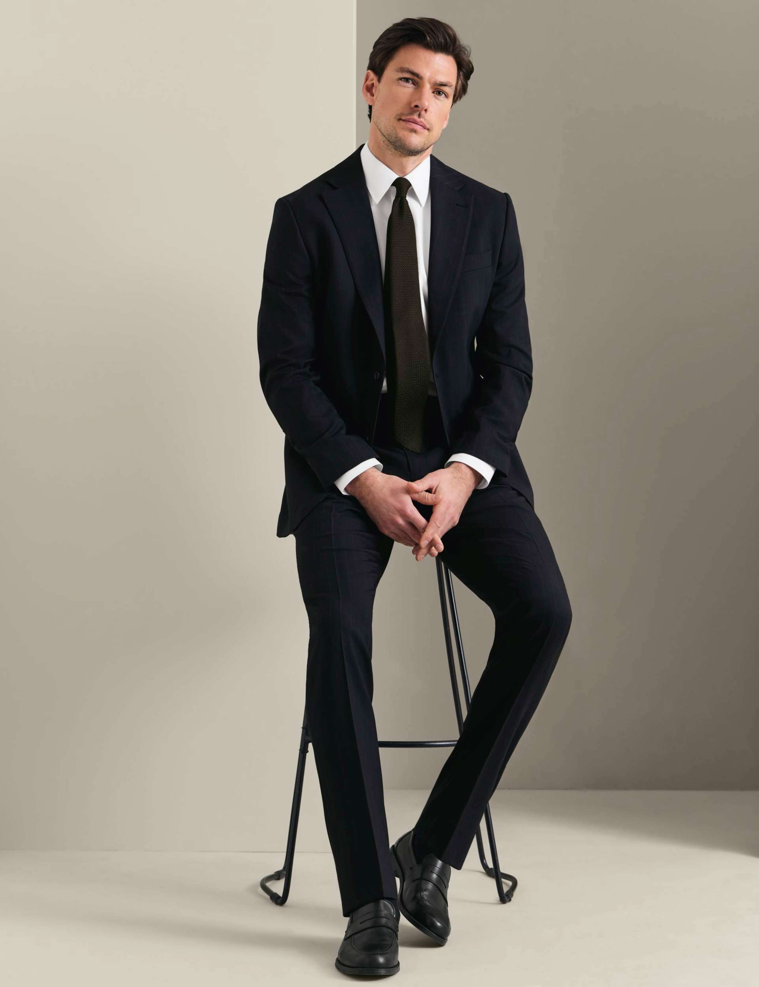 Slim Fit Wool Rich Stretch Striped Suit Jacket