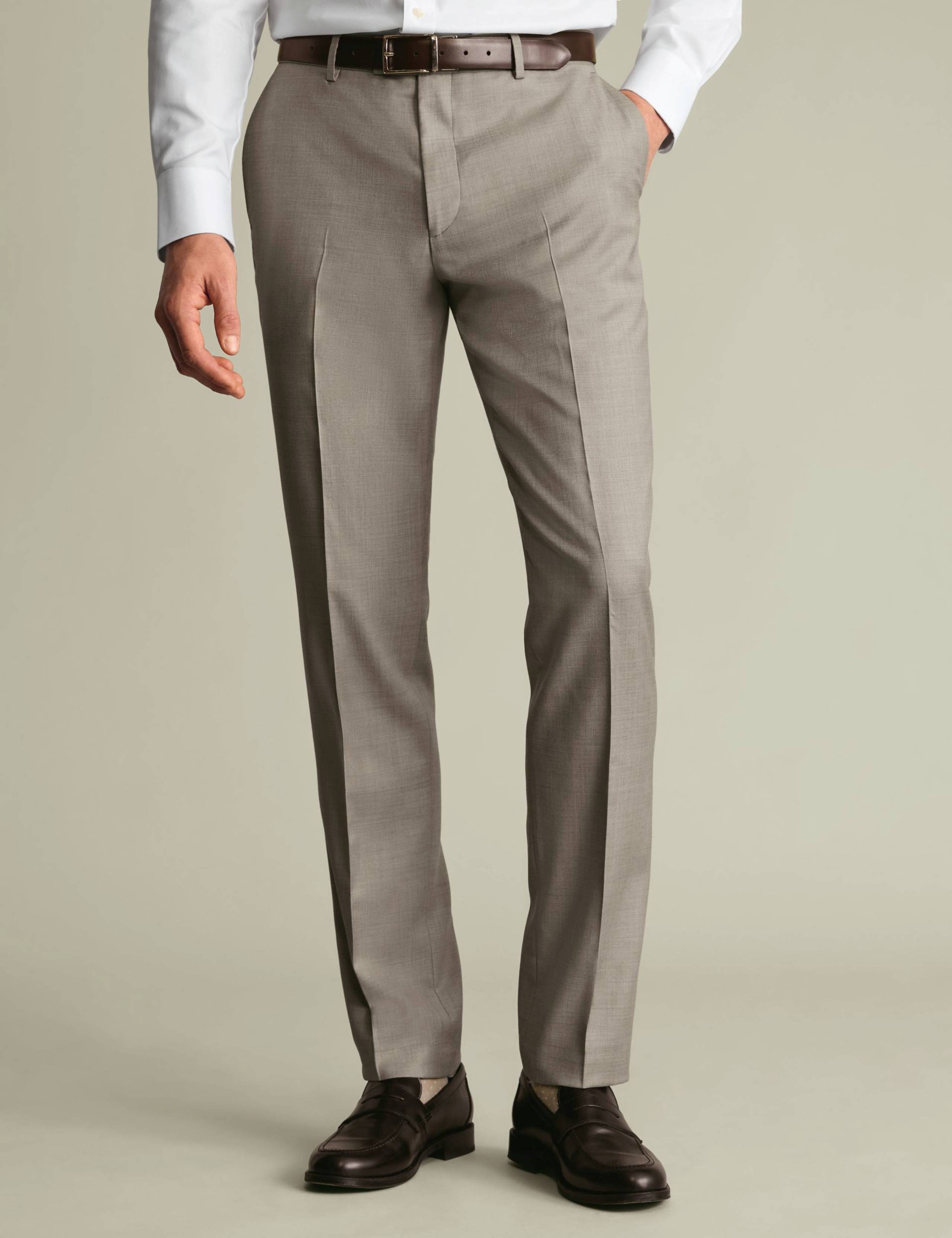 Slim Fit Super 100s Wool Twill Suit Trousers