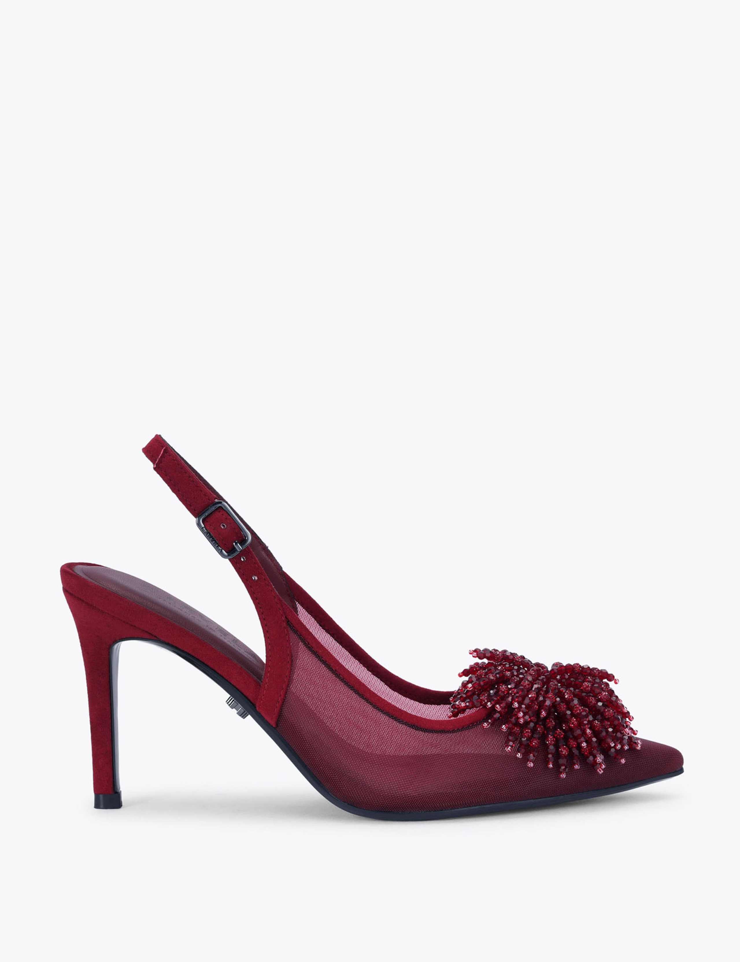 Crystal Stiletto Heel Slingback Shoes