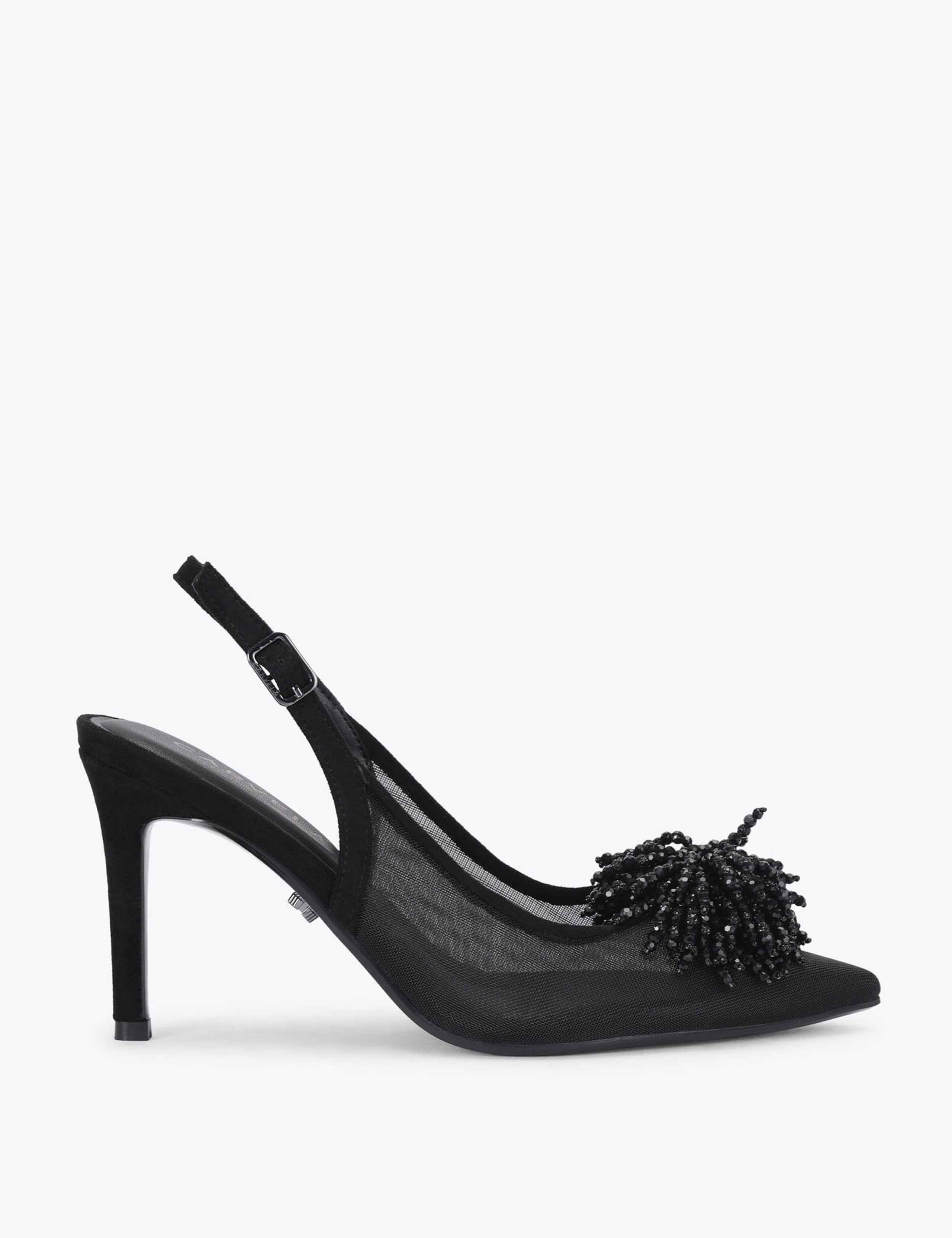 Crystal Stiletto Heel Slingback Shoes