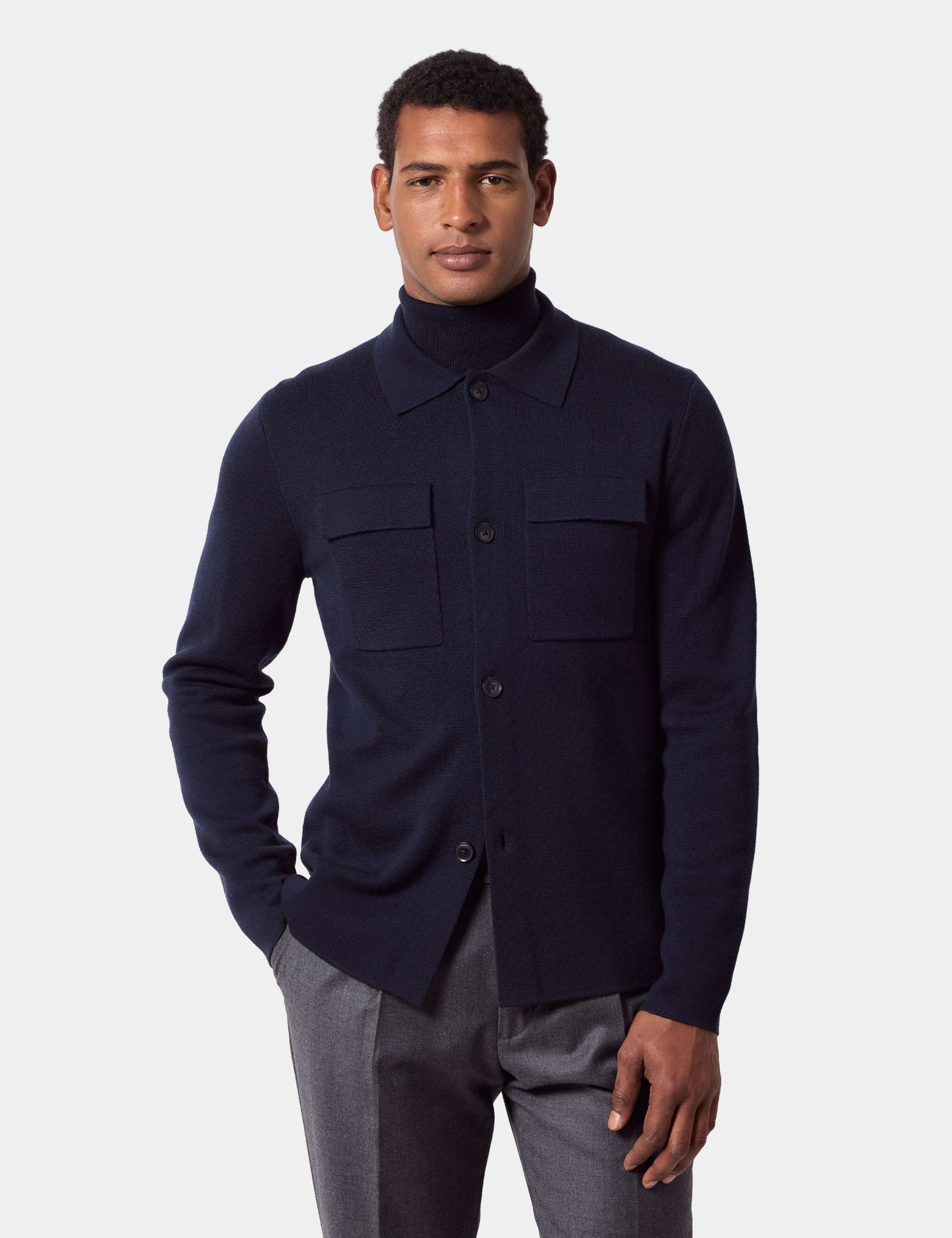 Pure Wool Knitted Overshirt