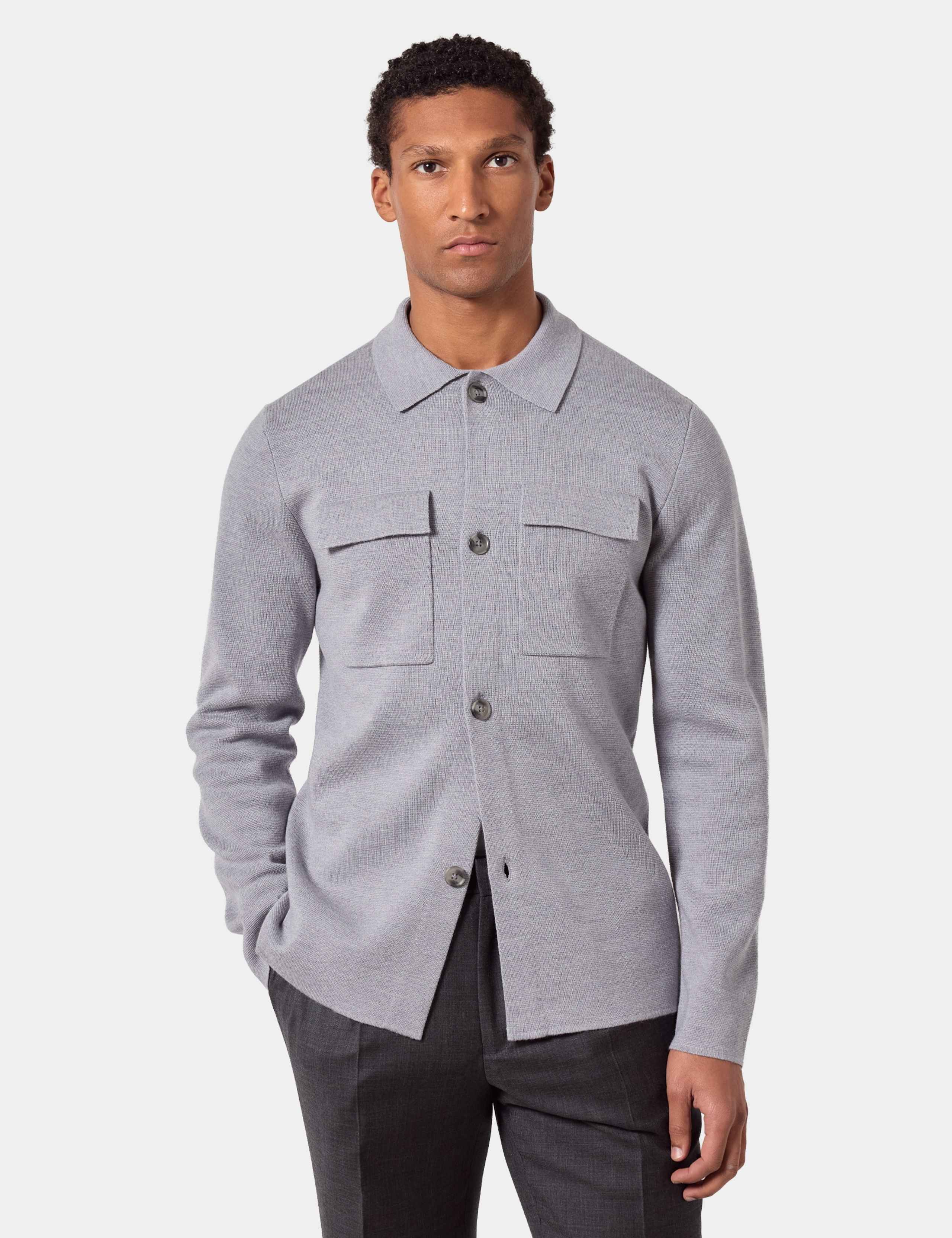 Pure Wool Knitted Overshirt