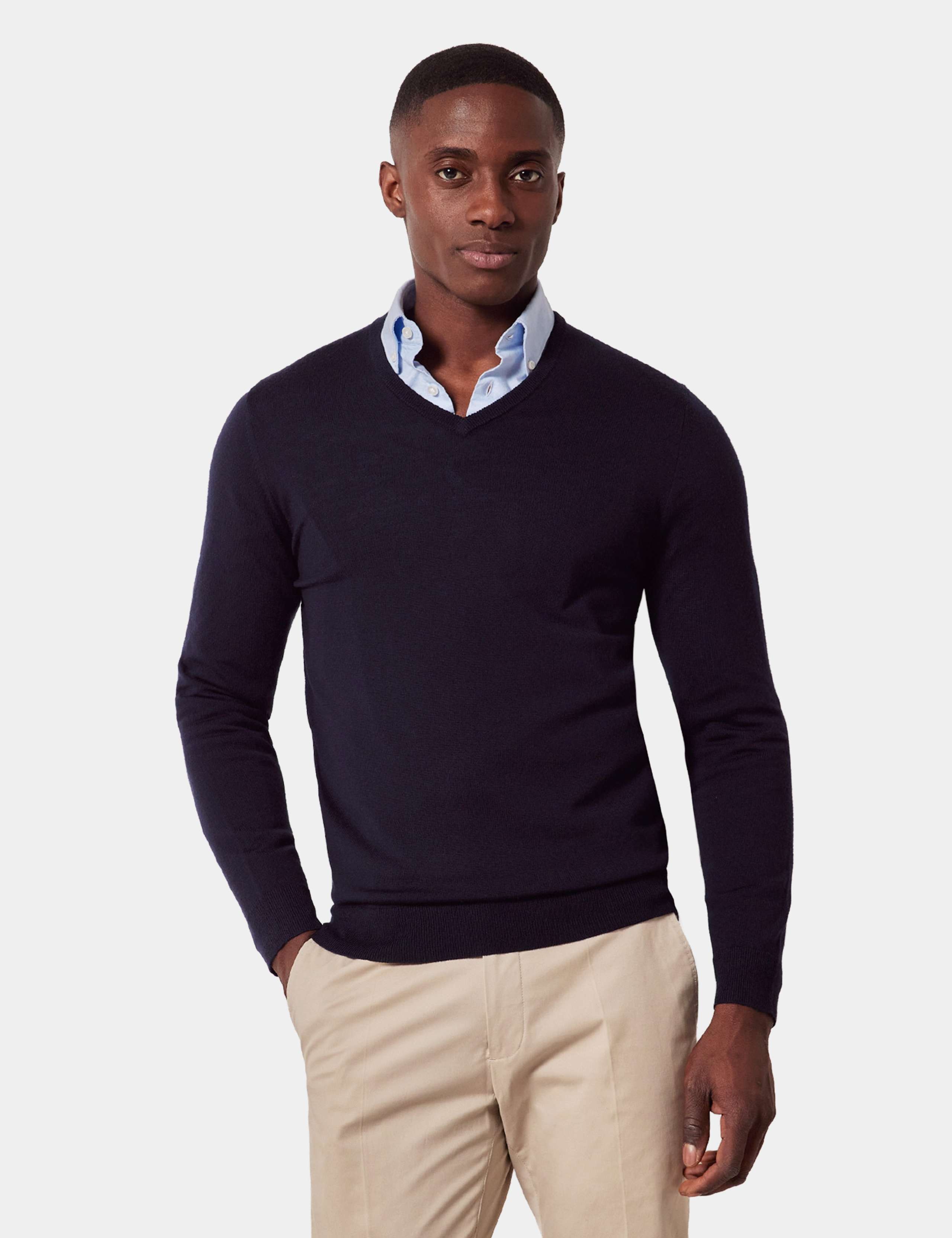 Pure Merino Wool V-Neck Jumper