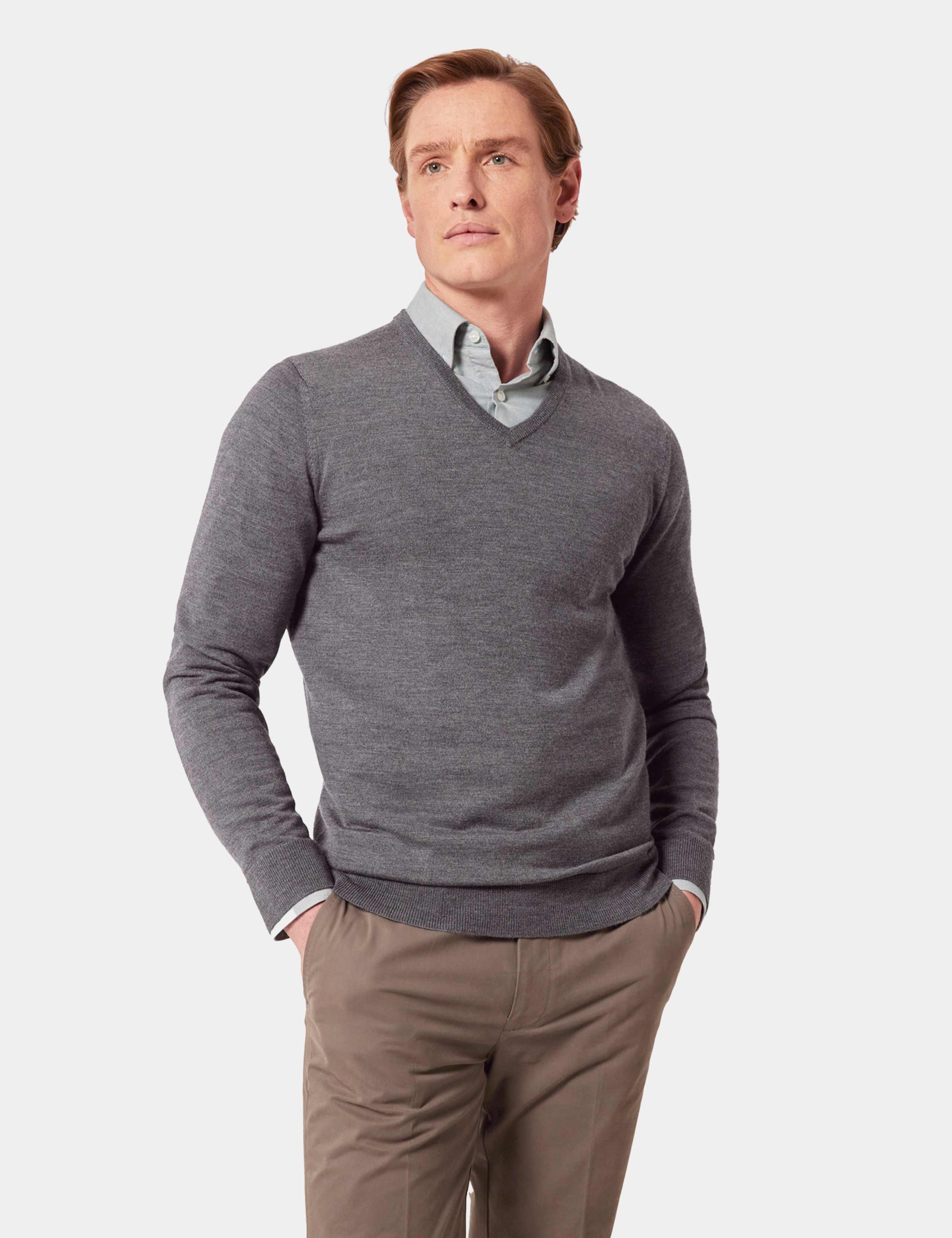 Pure Merino Wool V-Neck Jumper