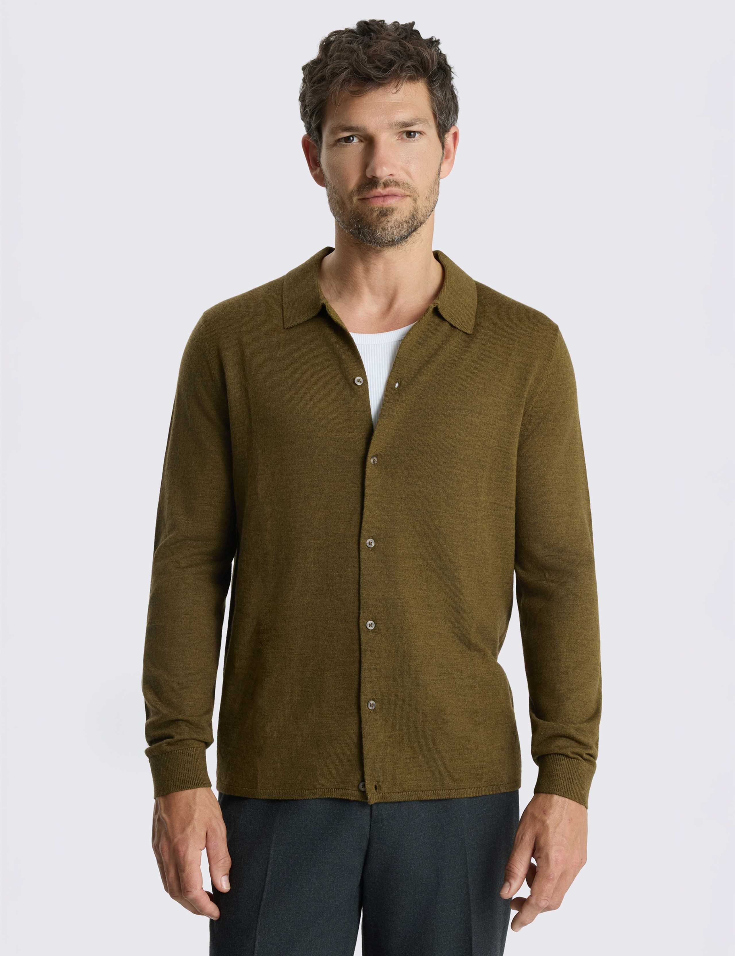 Merino Wool Rich Knitted Shirt